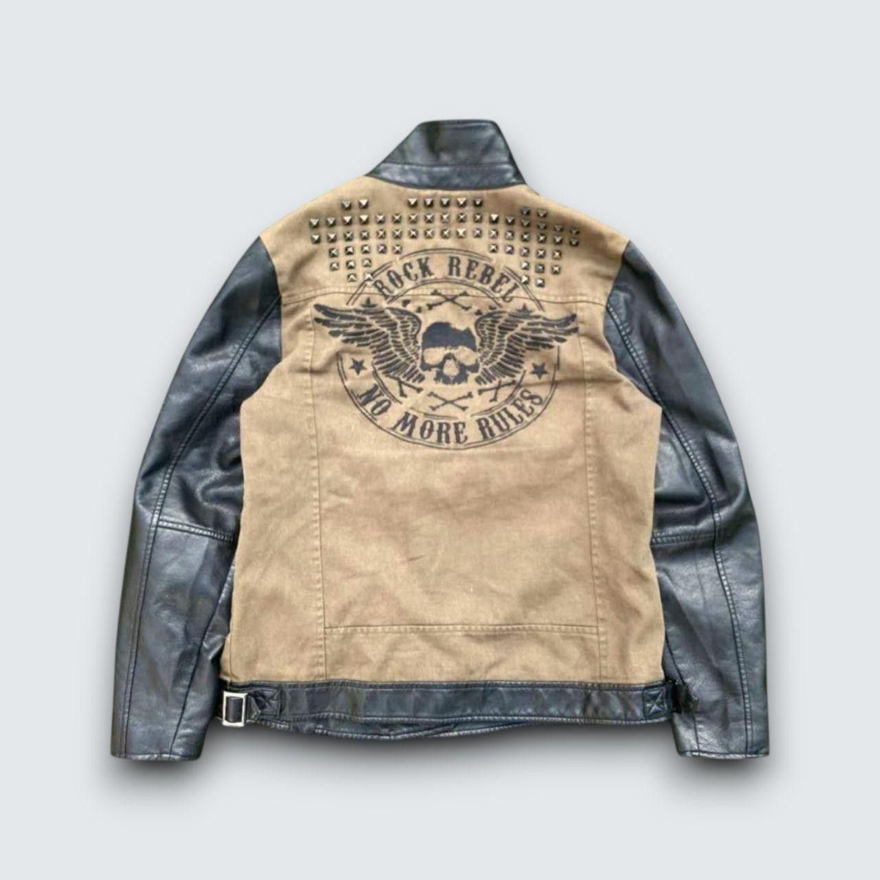 Japanese Brand Rock Rebel Biker Leather Jacket Brown XL Size US XL / EU 56 / 4 - 1 Thumbnail