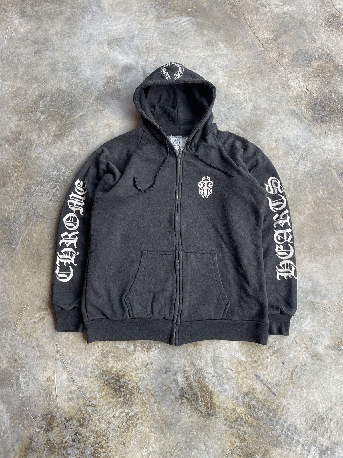 Chrome Hearts Vintage Chrome Hearts Thermal Zipper Hoodie | Grailed