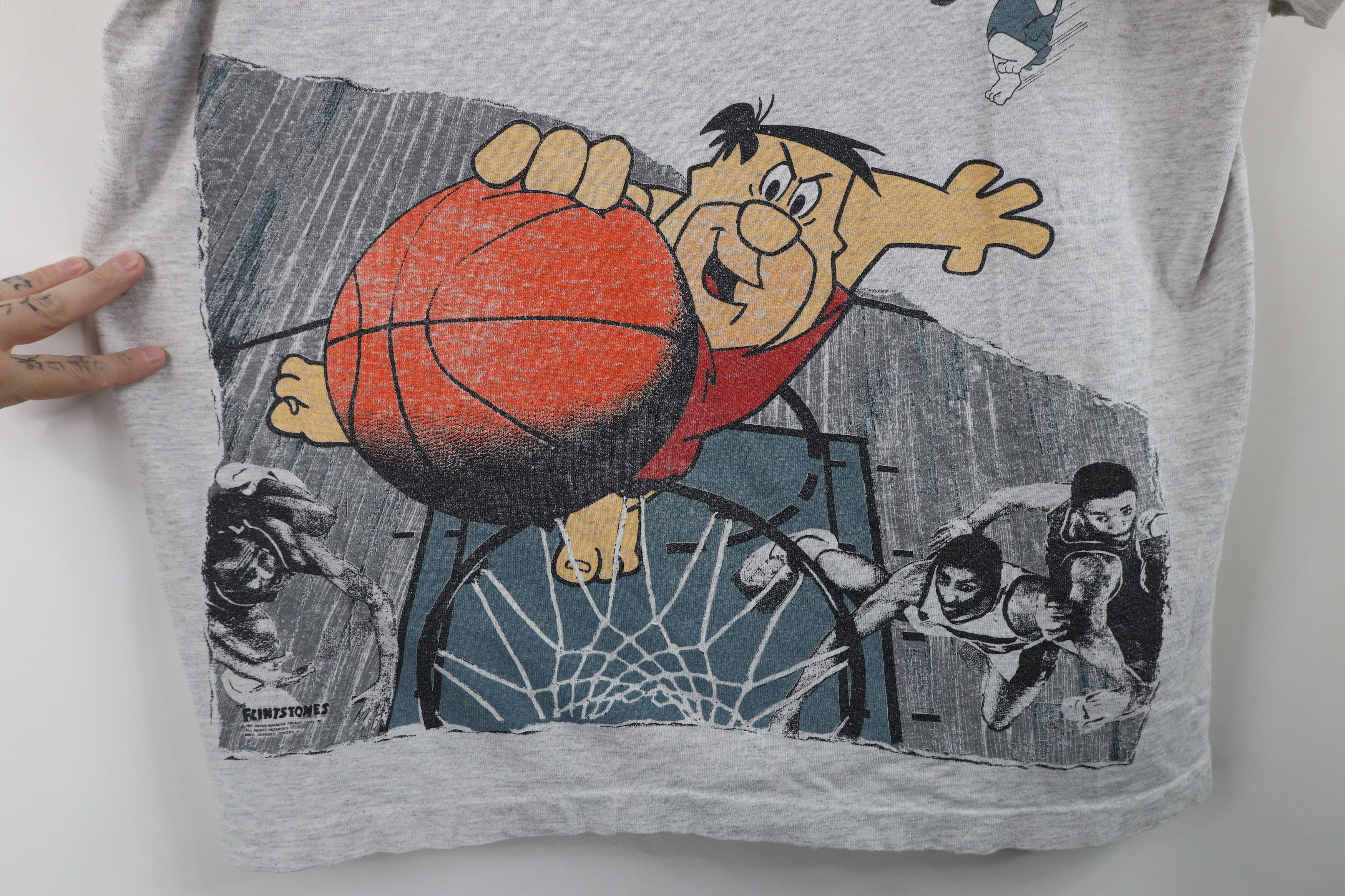 Vintage Vintage 90s Yabba Dabba Doo Basketball T-Shirt USA Size US XL / EU 56 / 4 - 9 Thumbnail