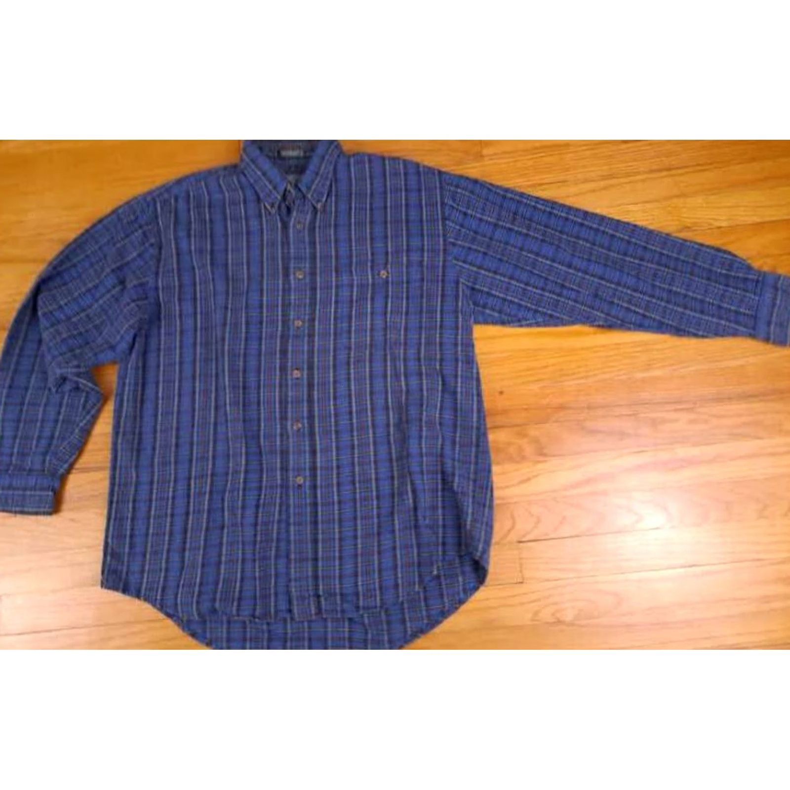Lord & Taylor VINTAGE Lord&Taylor Blue Plaid Cotton Flannel Shirt L Men Button-Up Button-Down Collar Size US L / EU 52-54 / 3 - 3 Thumbnail