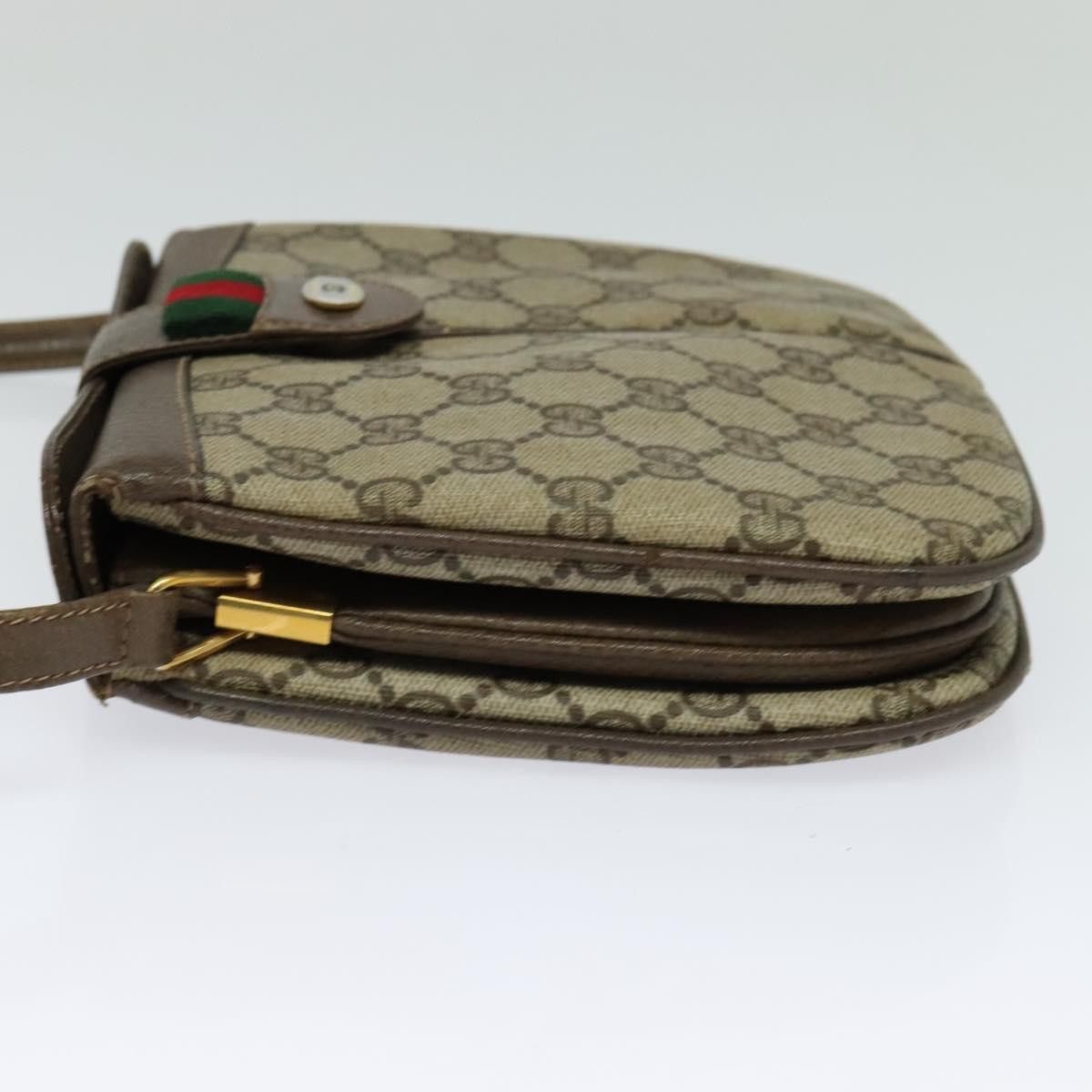 Gucci GUCCI GG Supreme Web Sherry Line Bag Pvc Beige Gold 10 02 Size ONE SIZE - 4 Thumbnail