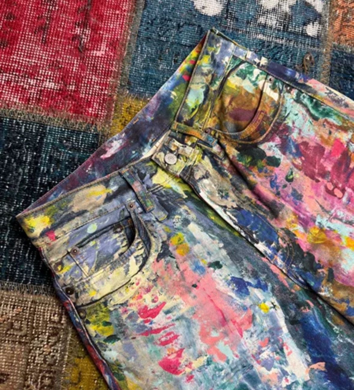 Acne Studios Acne studios Baggy color low-waisted wide-leg pants Size US 36 / EU 52 - 3 Thumbnail