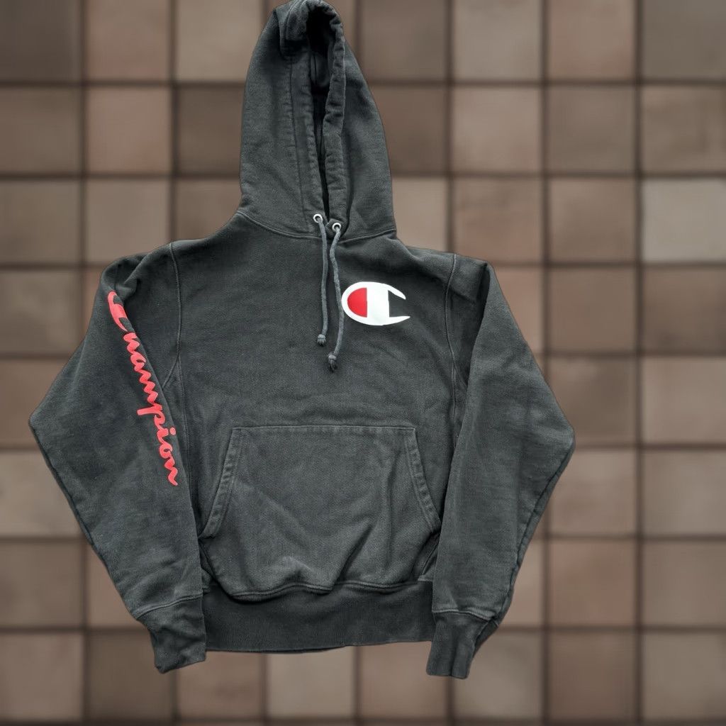 Champion Champion Hoodie Men S Black Long Sleeve Pullover Outdoors Reverse Weave Heavyweight Crew Neck Size US S / EU 44-46 / 1 - 1 Thumbnail