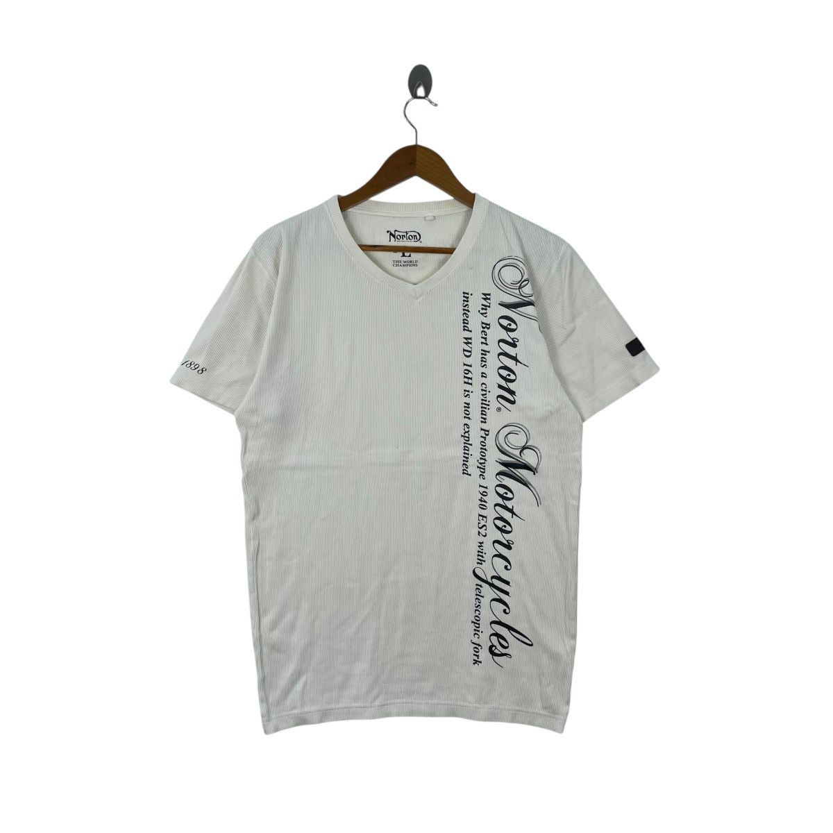 Norton Norton Motorcycle Vneck Waffle Tee Shirt Size US L / EU 52-54 / 3 - 1 Thumbnail