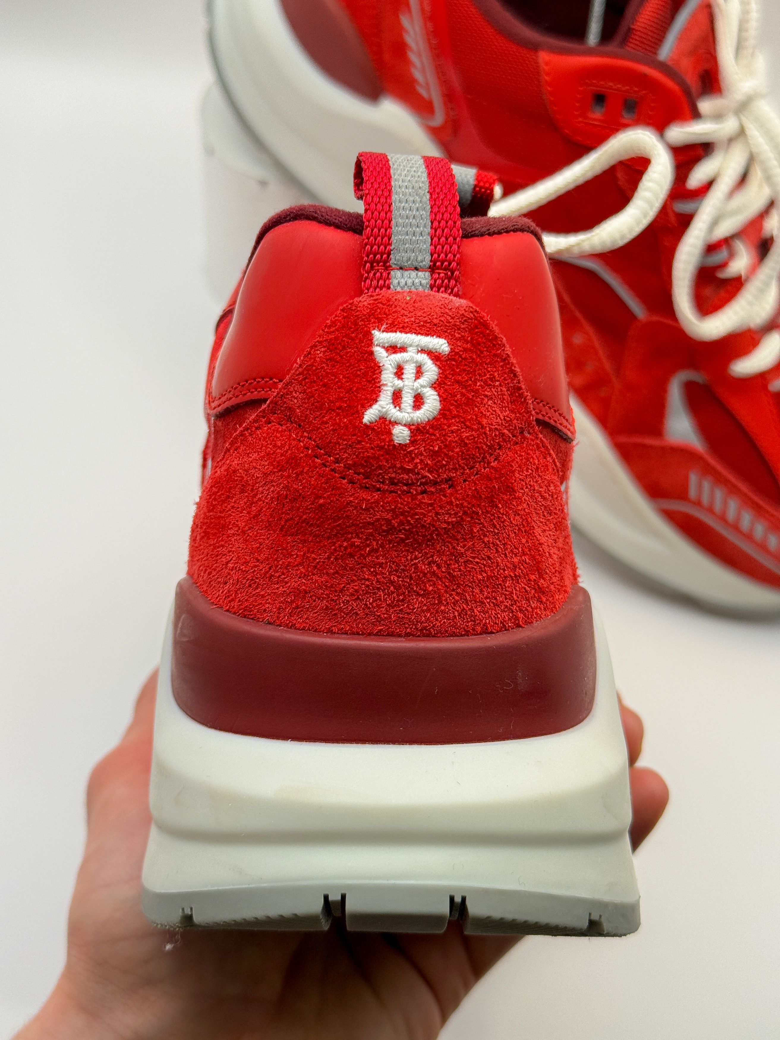 Burberry Burberry Logo Print Suede & Leather Chilli Red 2022 Size US 9 / EU 42 - 5 Thumbnail