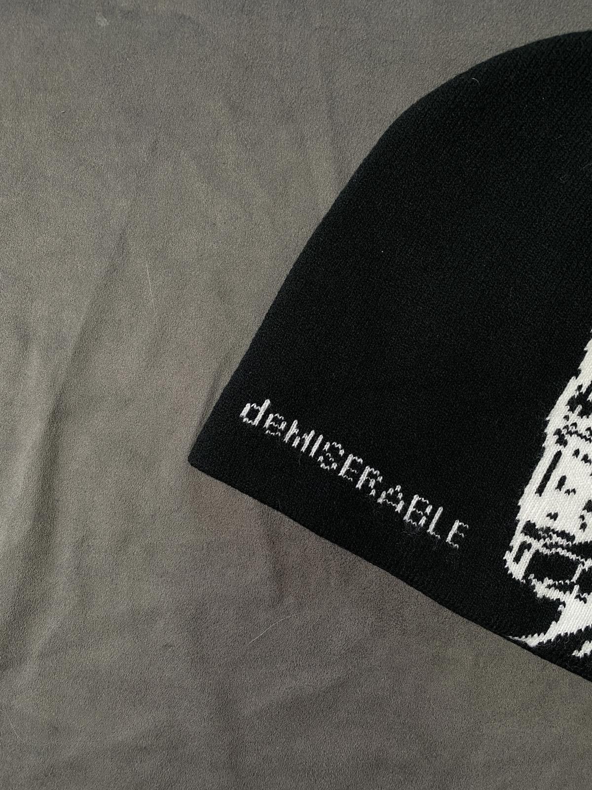Japanese Brand deMISERABLE Ballpoint Graphic No Cuff Knit Beanie Hat Black Size ONE SIZE - 3 Thumbnail
