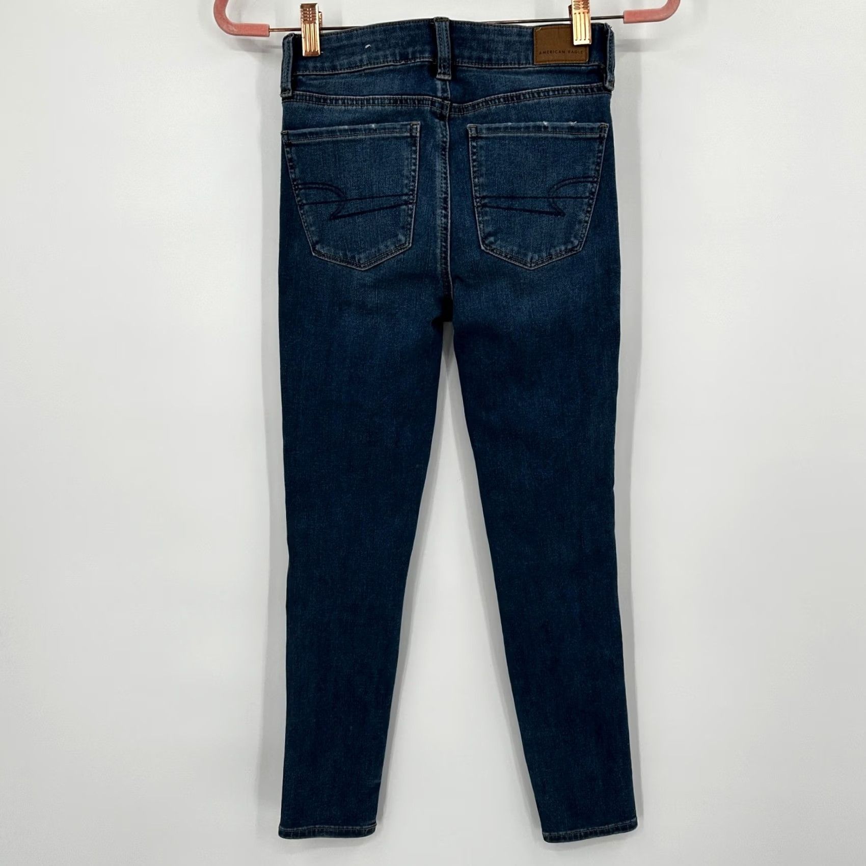 Vintage VINTAGE? No. American Eagle The Dream Jean Womens 00 Regular Blue Distressed Skinny High Rise Size 24" / US 00 / IT 34 - 6 Thumbnail