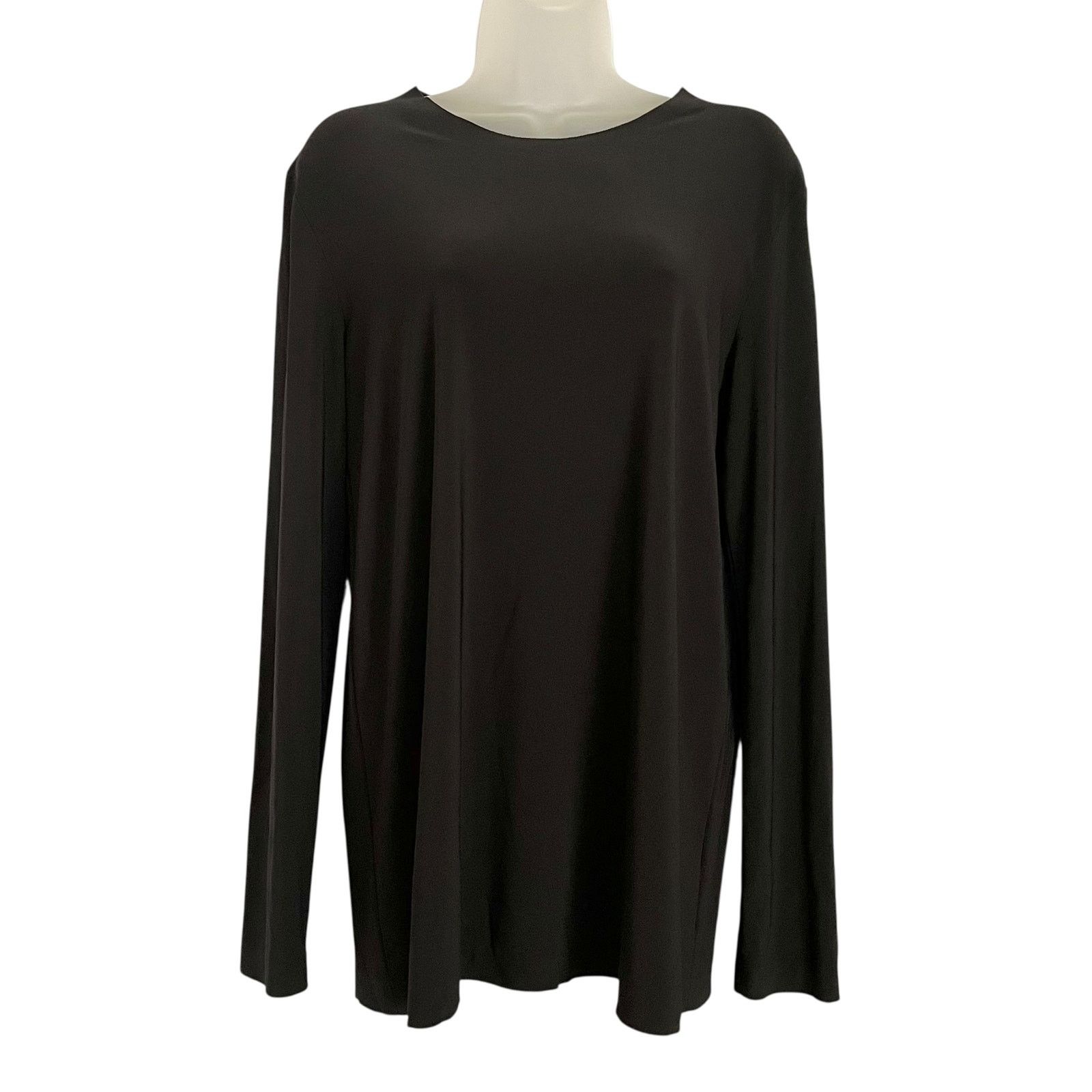 Norma Kamali Norma Kamali Black Oversized Long-Sleeve Jersey Tee Top Size S / US 4 / IT 40 - 6 Thumbnail
