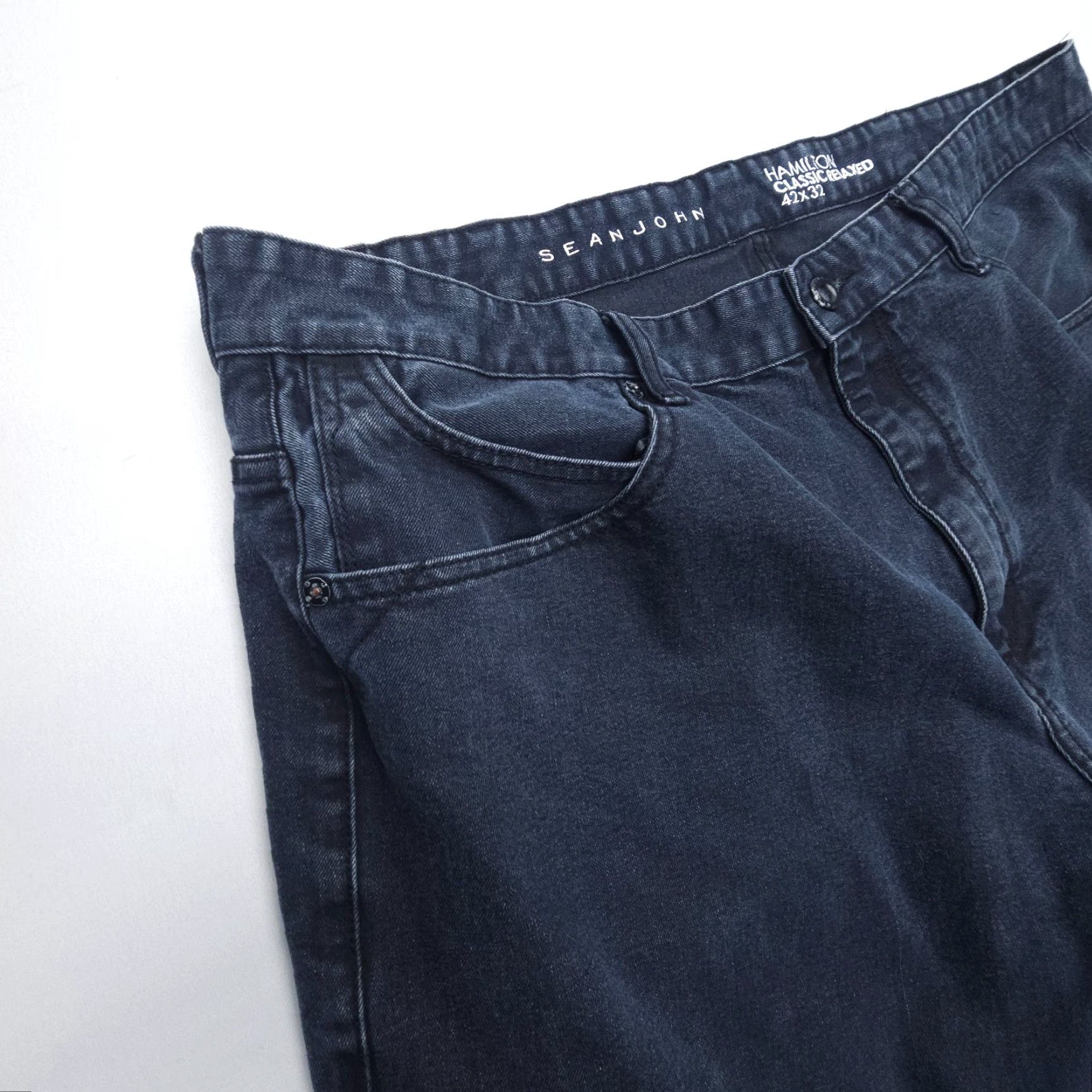 Sean John Sean John Hamilton Classic Relaxed Jeans Mens 42 x 32 Black Denim 5-Pocket Straight尺/Comfort Size US 42 / EU 58 - 5 Thumbnail