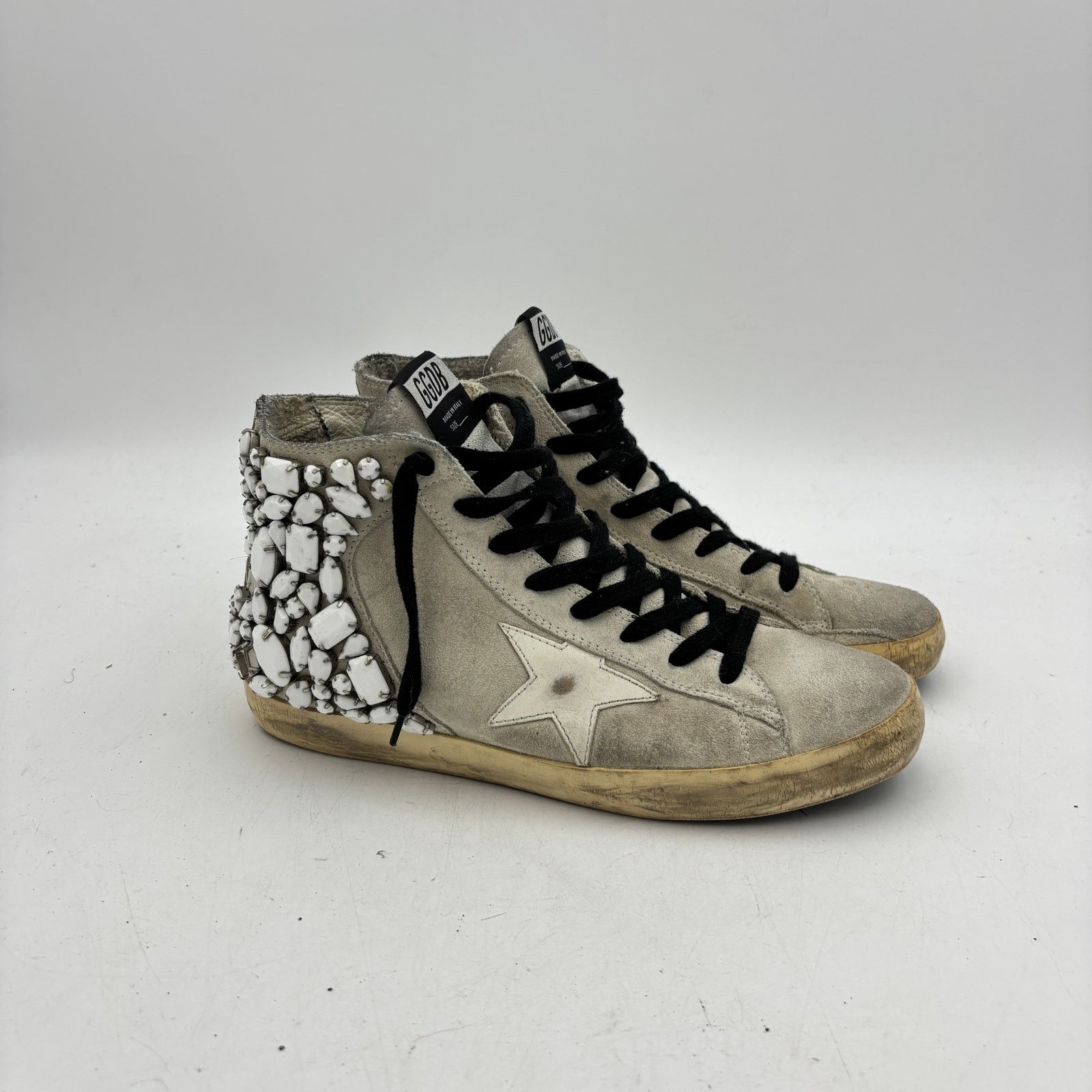 Golden Goose Golden Goose Francy Embelished Stones Hi Top Suede 39 US 9 Size US 9 / IT 39 - 3 Thumbnail