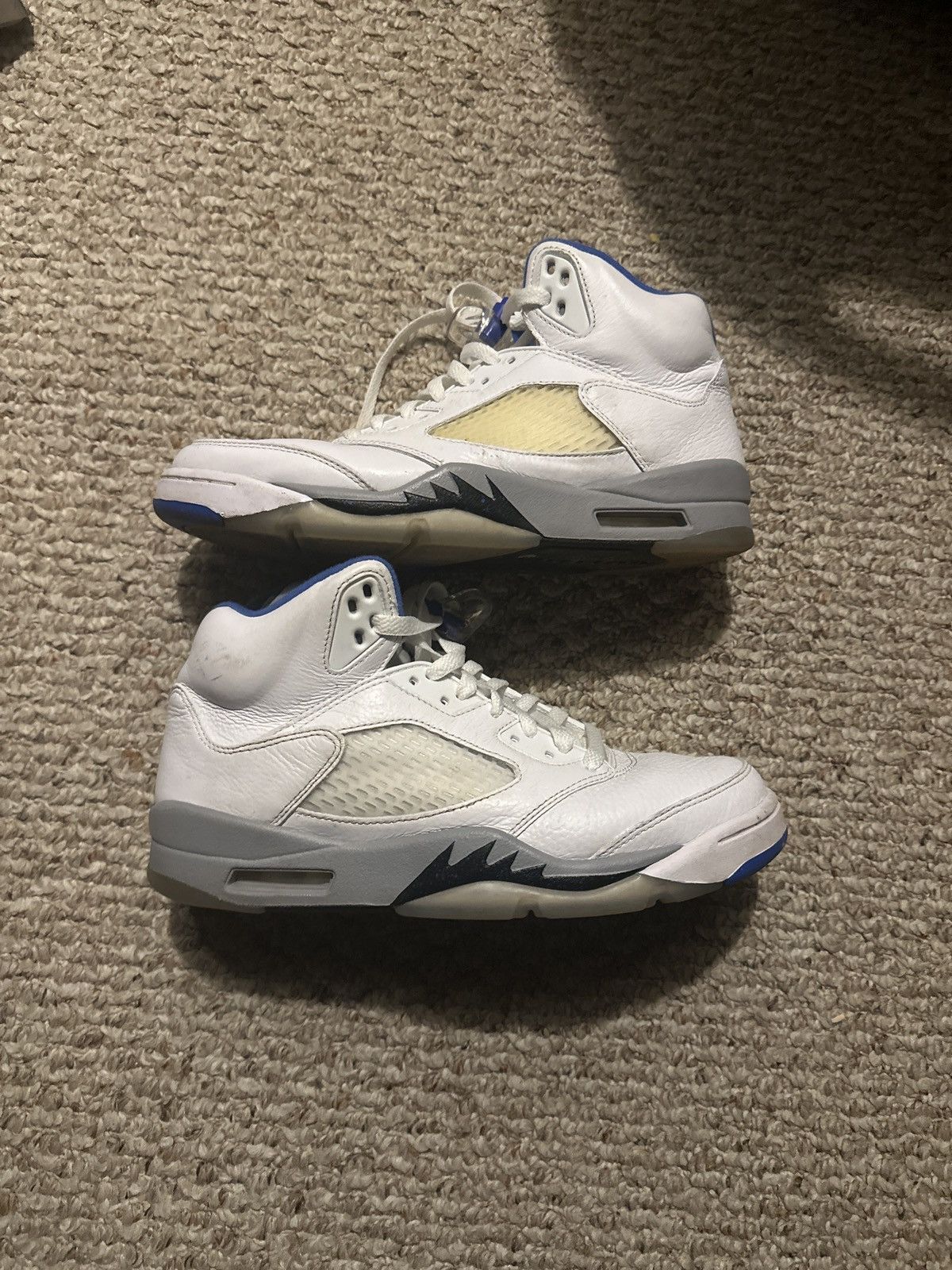 image of Jordan Brand 5 Stealth 2.0 Shoes in Blue, Men's (Size 9)