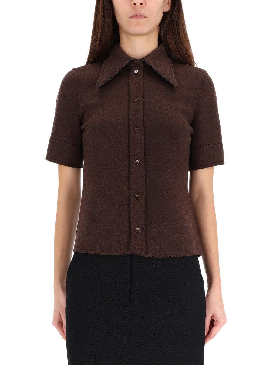 Gucci GUCCI HALF-SLEEVE SHIRT - BROWN (IT 42) Size M / US 6-8 / IT 42-44 - 1 Thumbnail