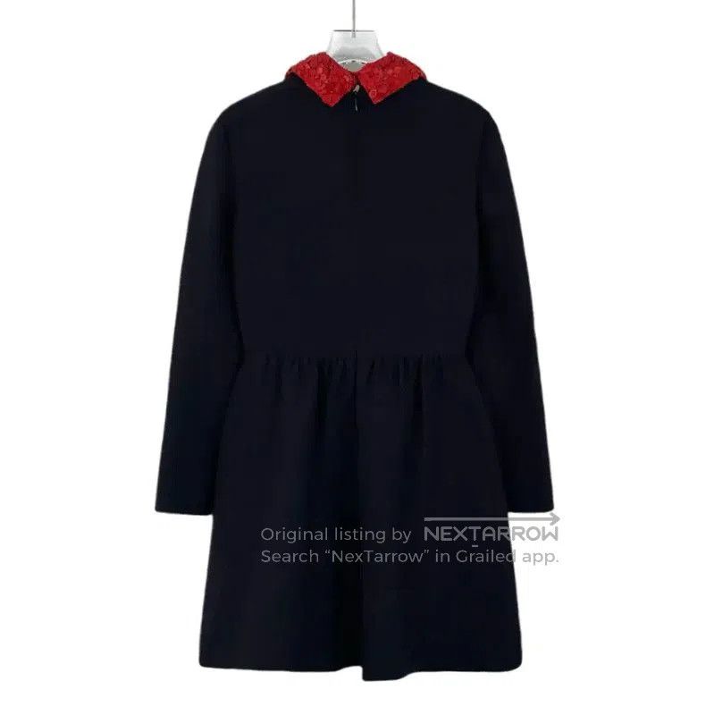 Valentino Valentino Black Dress with Red Collar Detail . Size S / US 4 / IT 40 - 2 Thumbnail