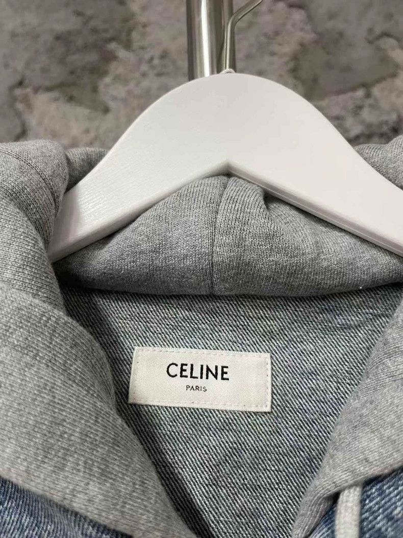 Celine Celine Denim Hoodie Jacket with Logo Size US L / EU 52-54 / 3 - 5 Thumbnail