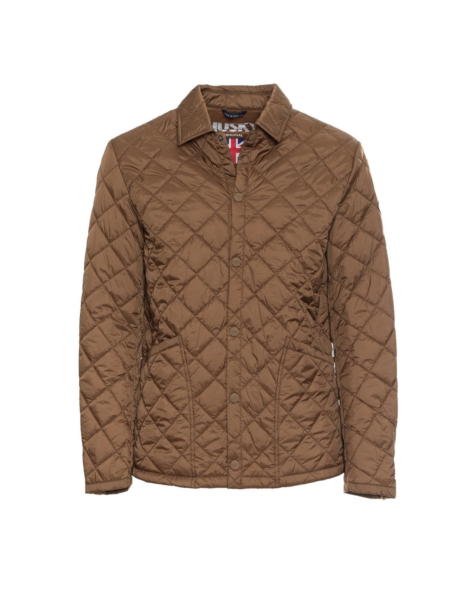 image of Husky Solid Button Bomber Jacket in Brown, Men's (Size Medium)