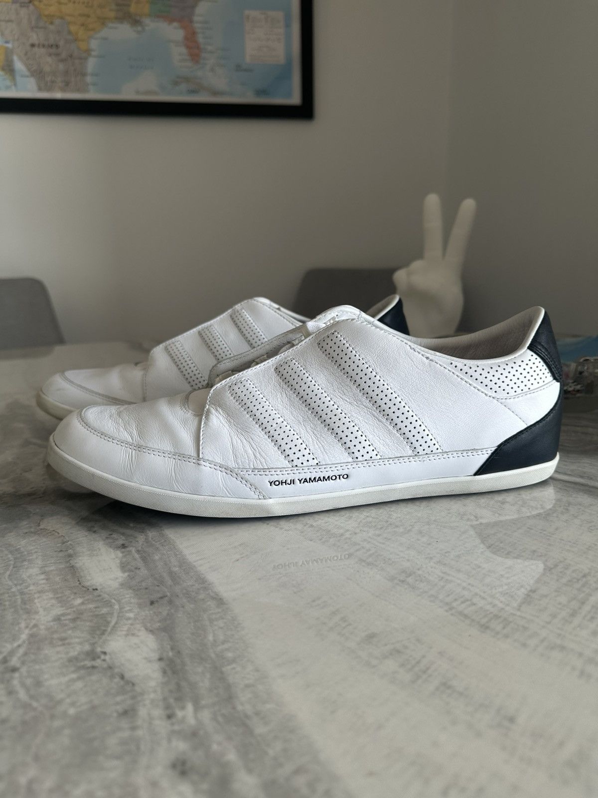 Y-3 Adidas Y-3 by Yohji Yamamoto Honja Low Sneakers White Black Size US 12 / EU 45 - 1 Thumbnail