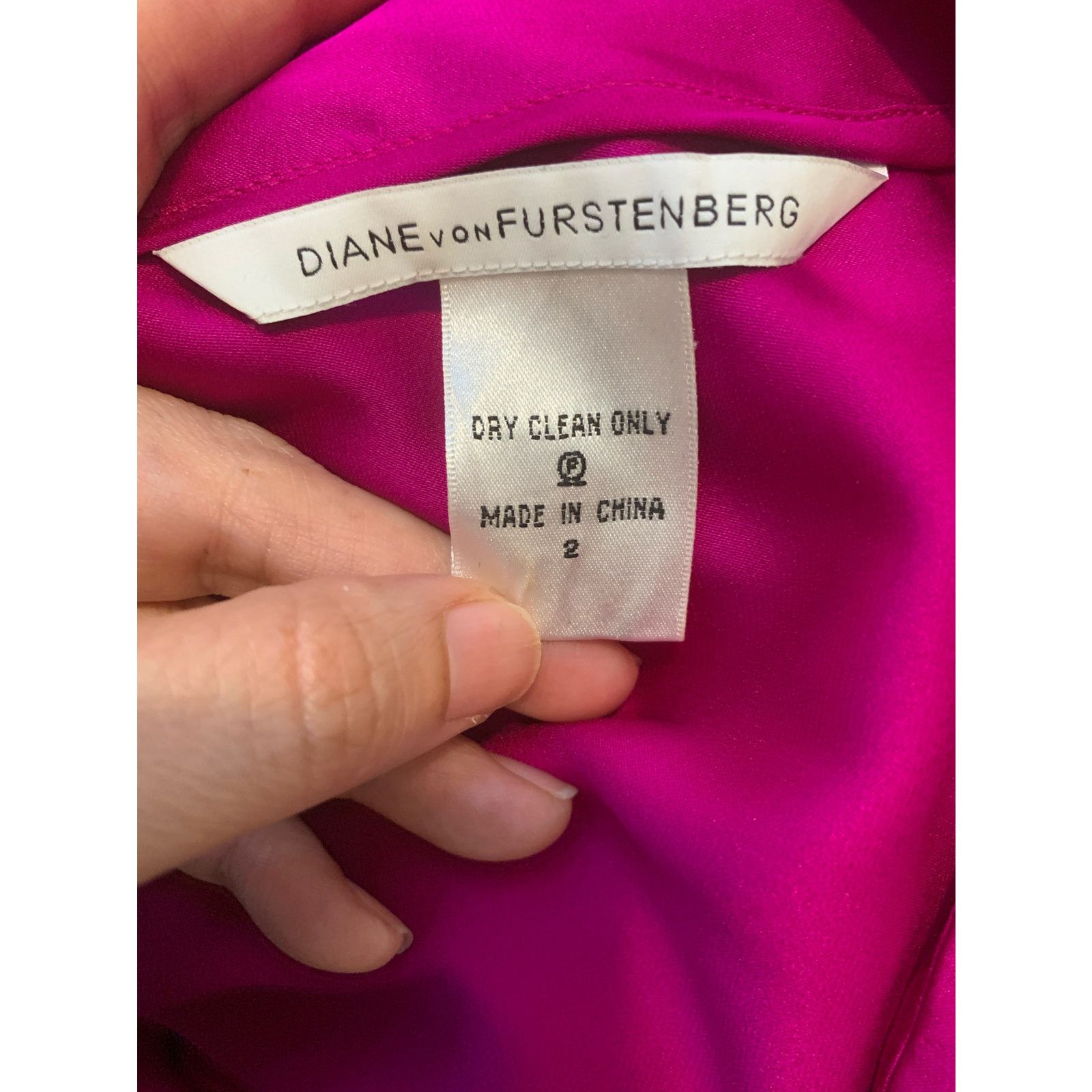Diane von Furstenberg DVF two tone Edna V neck mini party silk dress size 2 Size XS / US 0-2 / IT 36-38 - 3 Thumbnail