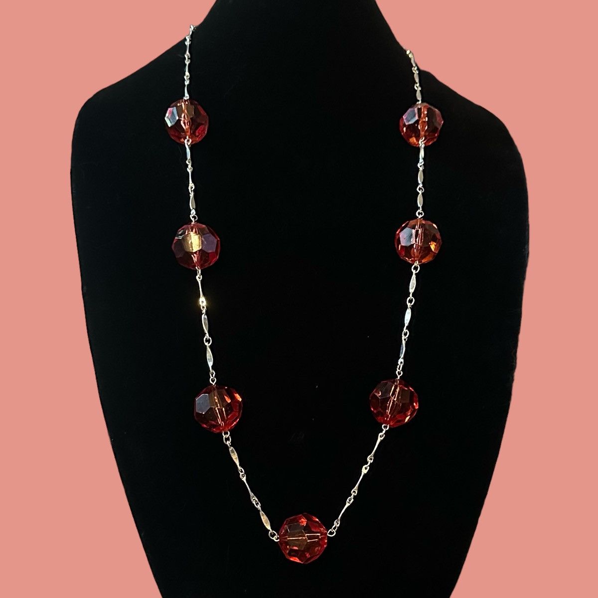 Other Chunky orange bead station necklace Size ONE SIZE - 1 Thumbnail