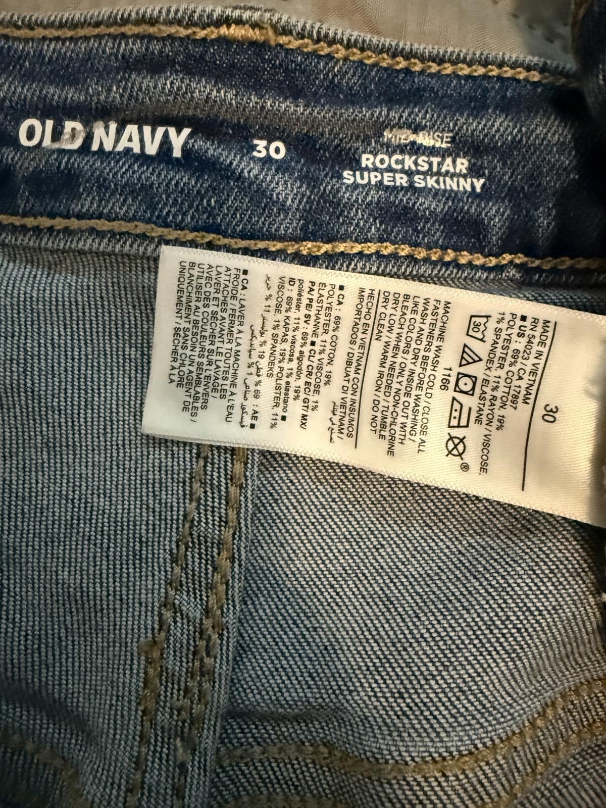 Old Navy Old Navy Rockstar Super Skinny Jeans - size 30 Size 30" / US 8 / IT 44 - 3 Thumbnail