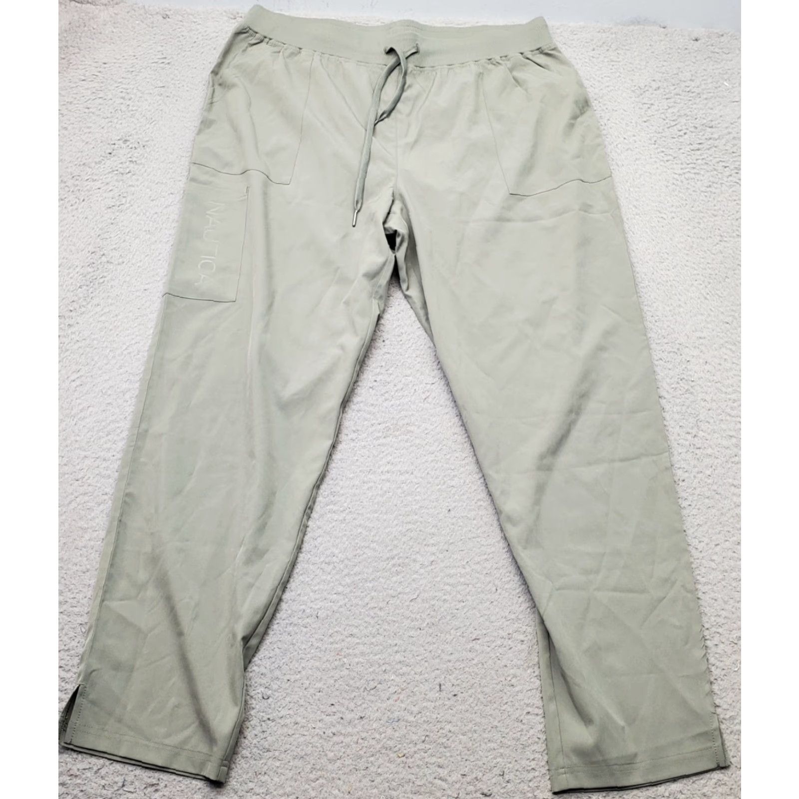 Nautica Nautica Womens XL Green Stretch Ankle Slit Elastic Waist Cargo Pocket Pants Size 40" / US 18 - 2 Thumbnail