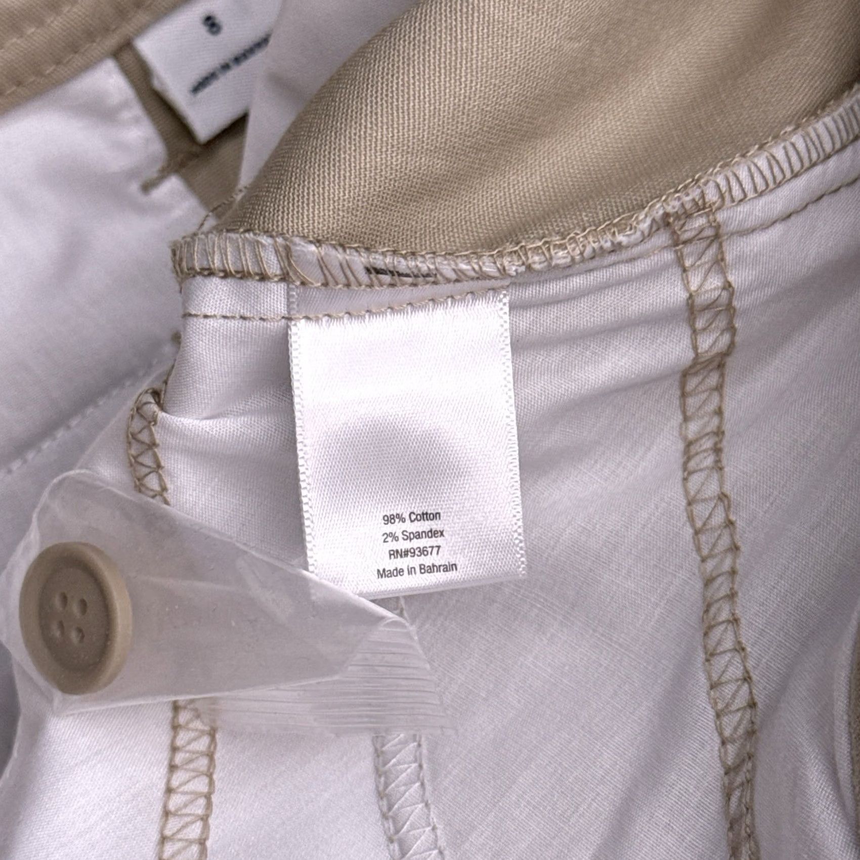 Vintage St. Johns Bay Capri Pants Womens 8 Tan Biscotti Mid Rise Stretch New - Regular, City, Cotton Spandex, Inseam 18.5, Flat Front, Logo, Machine Washable Size 30" / US 8 / IT 44 - 4 Thumbnail