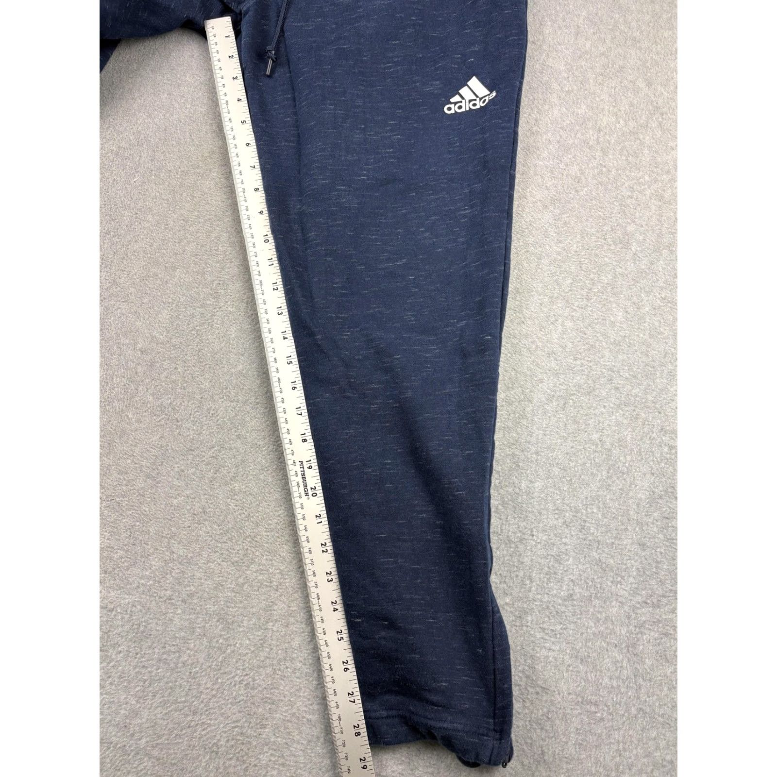 Adidas Adidas Pants Mens Large Blue Athletic Joggers Sweatpants Drawstring Logo Pockets Size US 33 - 5 Thumbnail