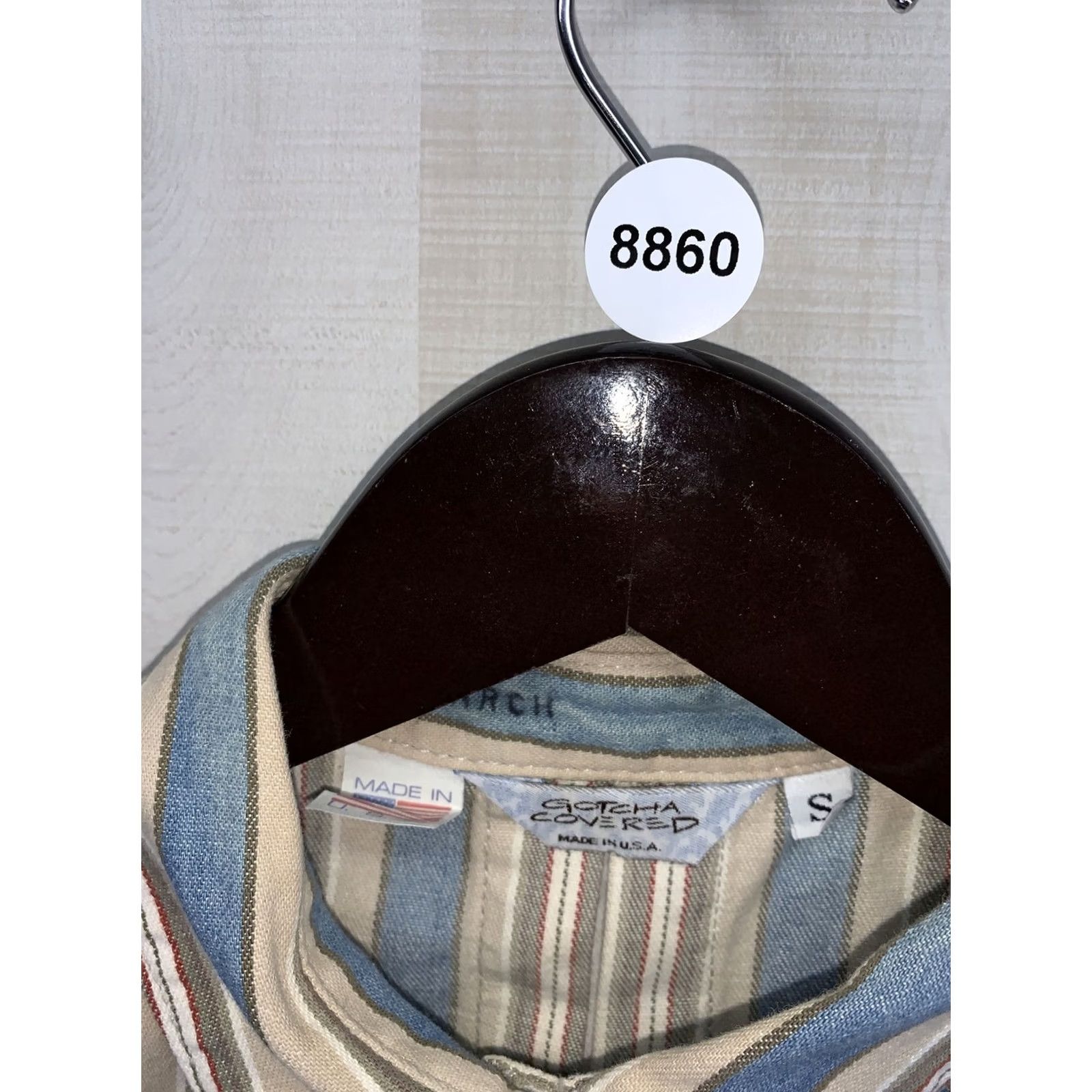Gotcha VINTAGE 1990s Gotcha Covered Unisex Adult Striped Canvas Button Front Shirt-8860 Size US S / EU 44-46 / 1 - 3 Thumbnail