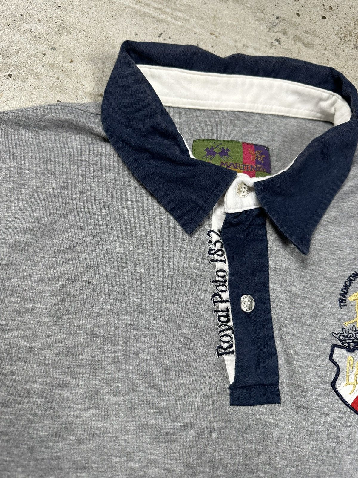 La Martina Vintage y2k La Martina Indian Cavalry Argentina Grey Polo Size US XL / EU 56 / 4 - 5 Thumbnail