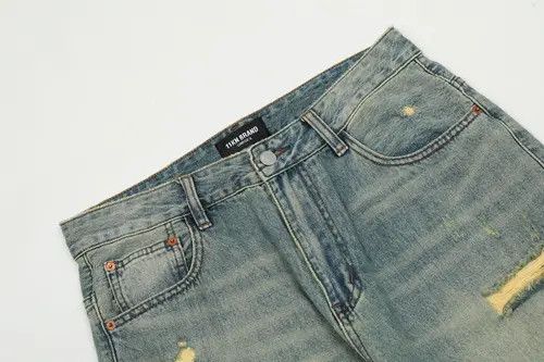 VIBE Wide-leg washed straight whisker ripped cargo flared jeans Size US 32 / EU 48 - 3 Thumbnail