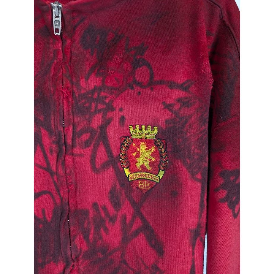 Balenciaga o1rshd1 Skater Zip Hoodie in Red Size US S / EU 44-46 / 1 - 4 Thumbnail