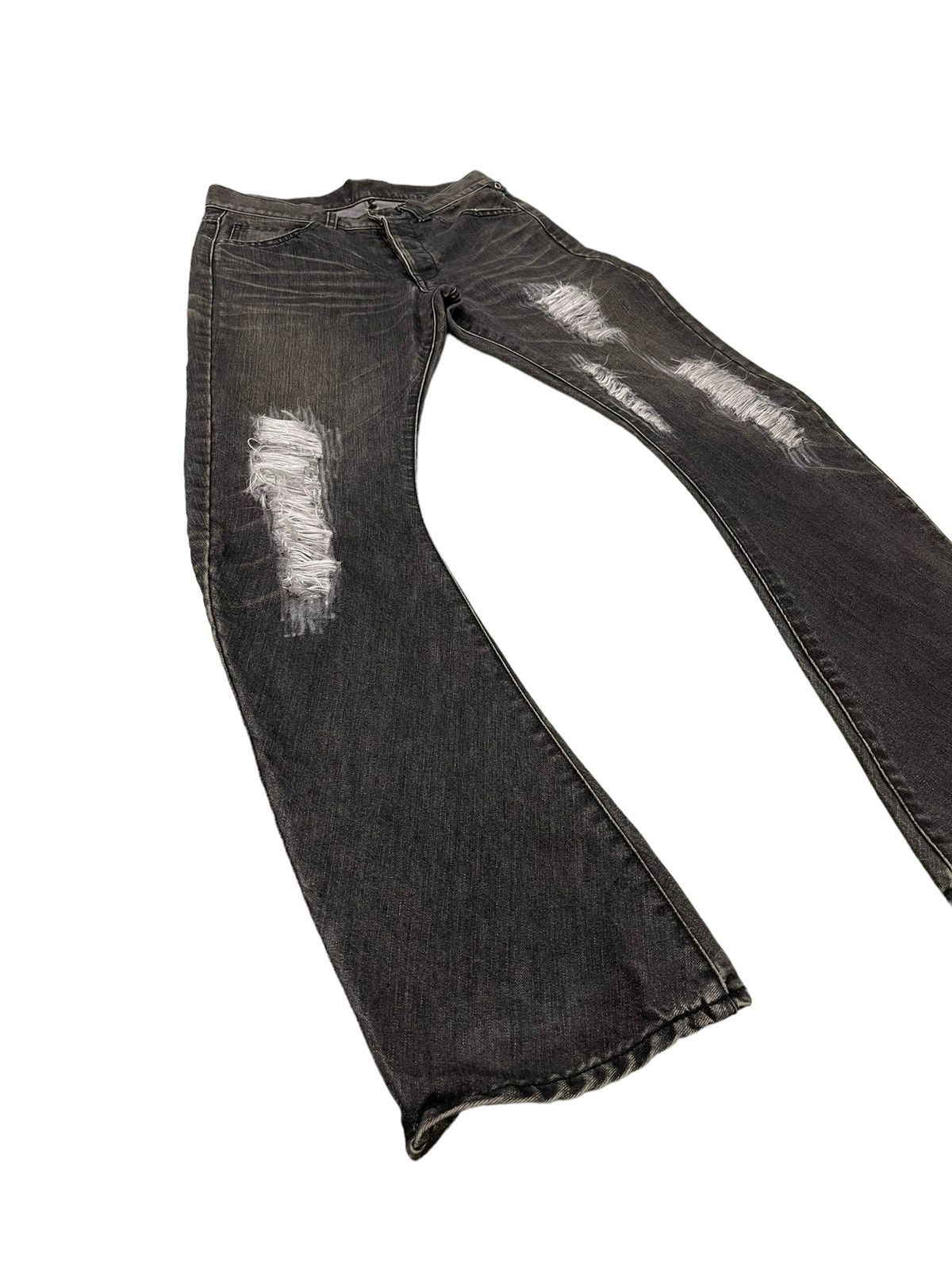 Japanese Brand Flare Jeans WJK Japan Curv Leg Distress Boot Cut 6🟦3 Size US 30 / EU 46 - 2 Thumbnail