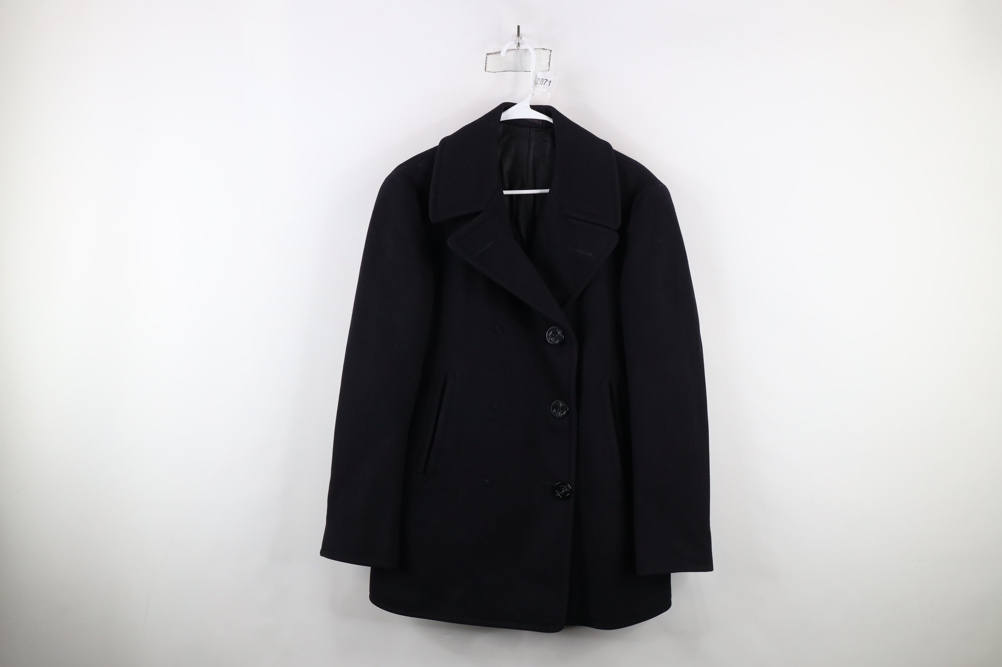 Vintage Vintage 40s World War II WWII Peacoat Jacket Blue USA USNR Size US XL / EU 56 / 4 - 1 Thumbnail