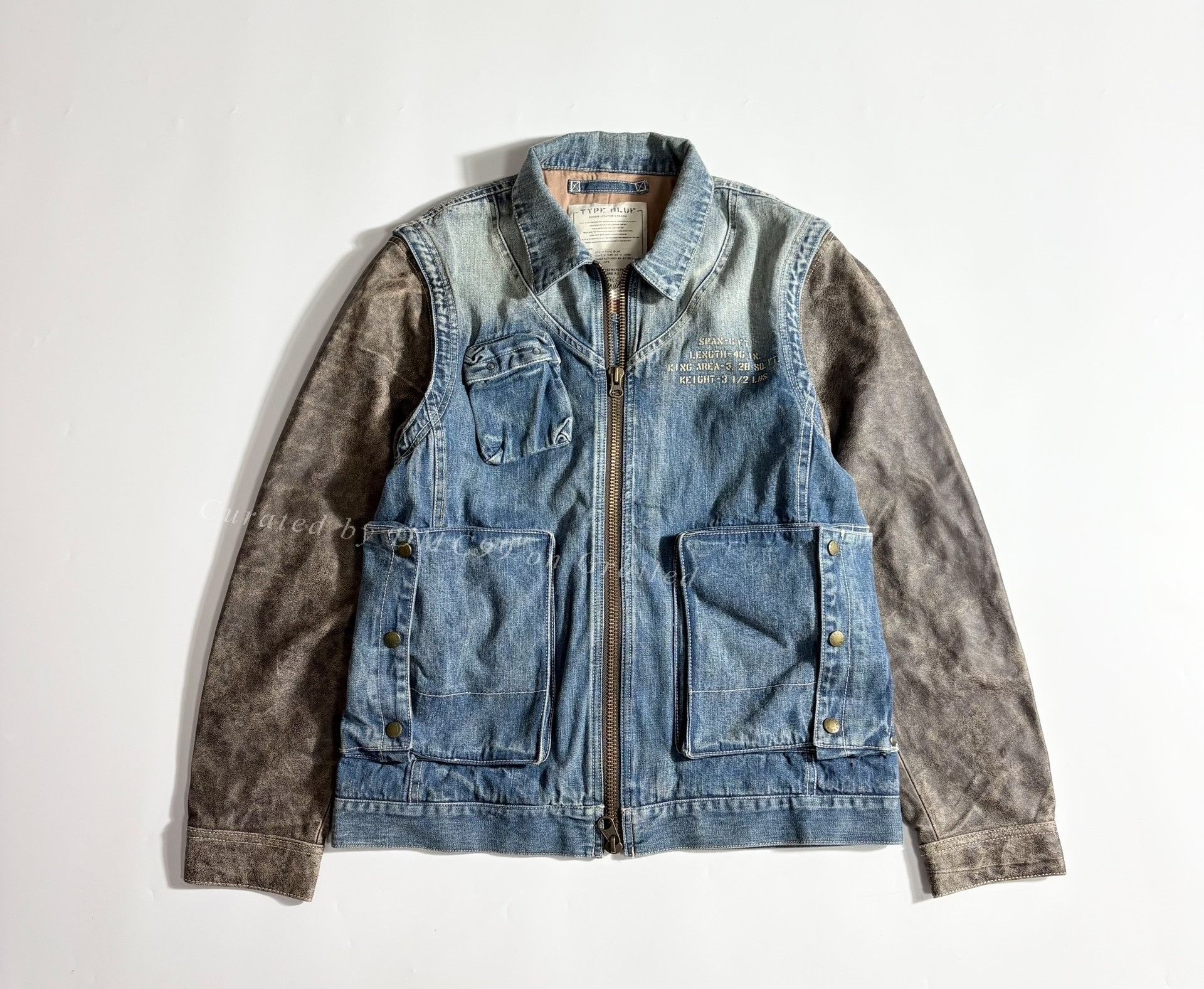 Avirex AVIREX TYPE Horse Leather Sleeve Denim Jacket Size US M / EU 48-50 / 2 - 1 Thumbnail