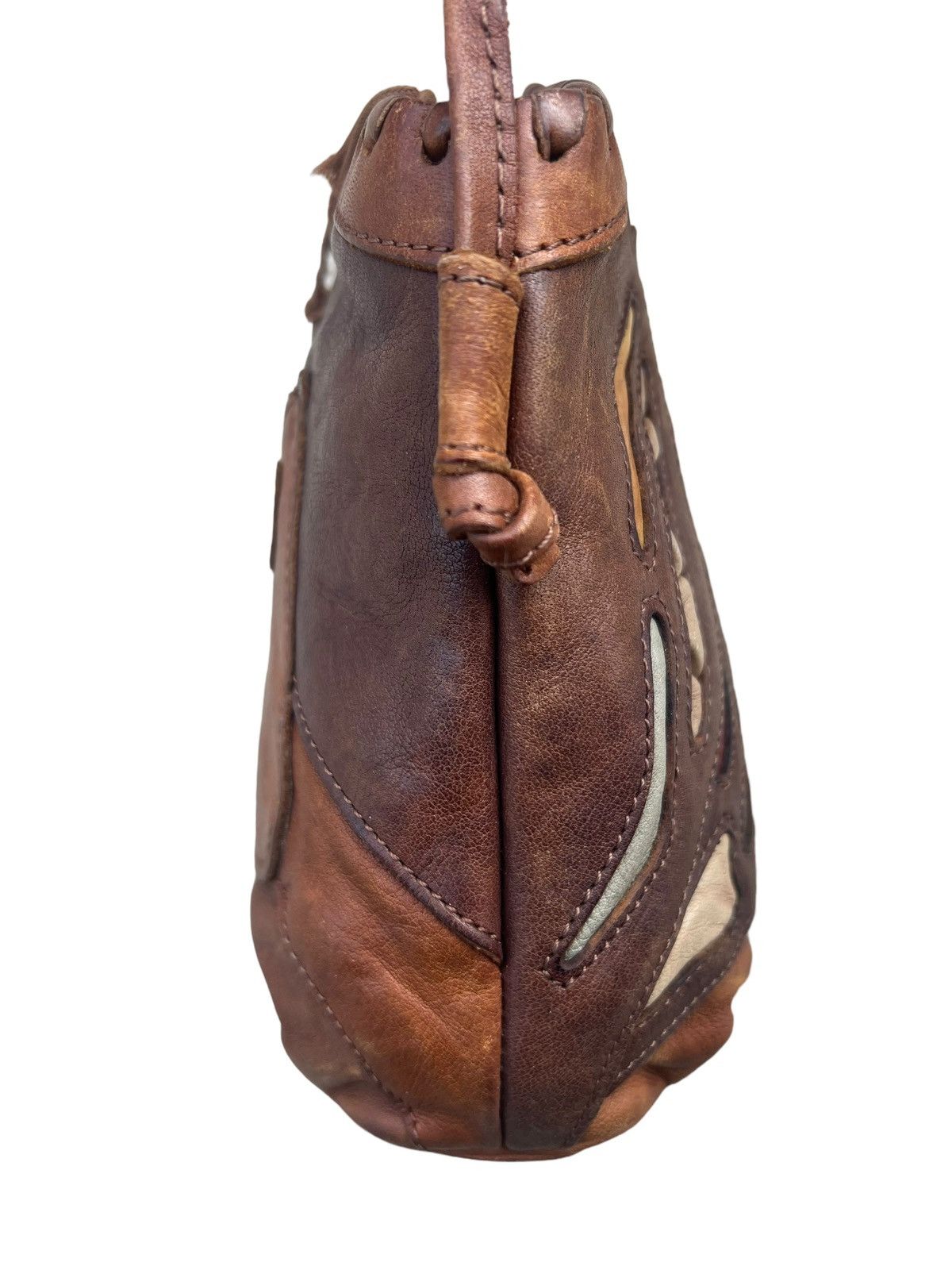 Leather Vintage Ibiza Japan Patina Leather Patchwork Mini Bag Size ONE SIZE - 12 Thumbnail