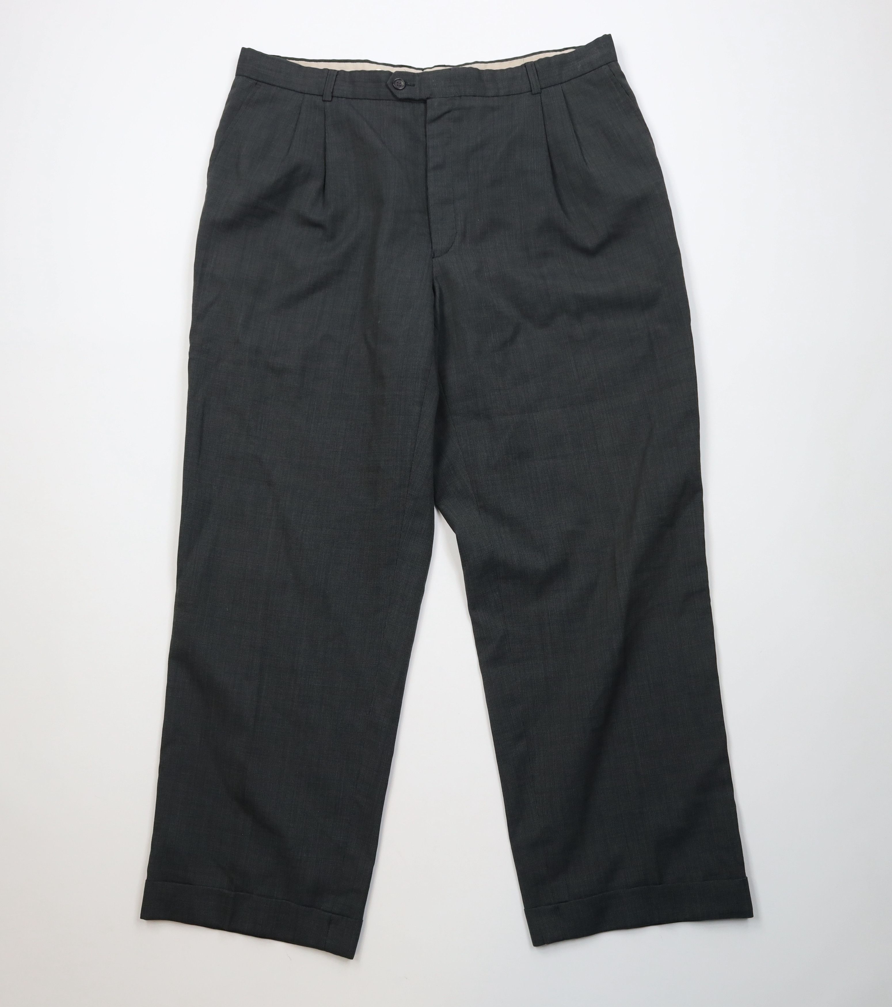 Vintage Vintage 90s Streetwear Gabardine Knit Wide Leg Chino Pants Size US 38 / EU 54 - 1 Thumbnail