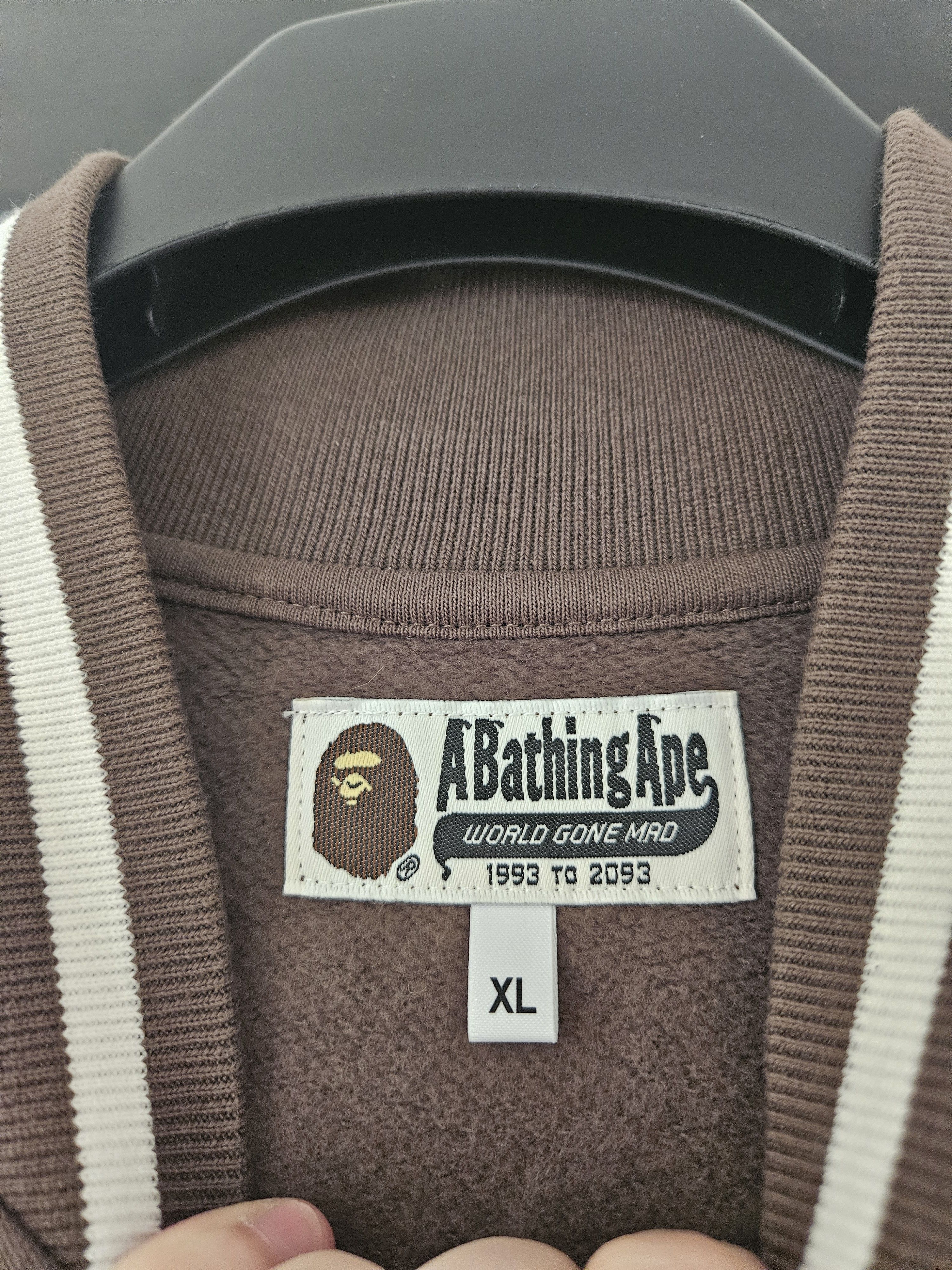 Bape Olive Green Varsity Bomber Jacket Size US XL / EU 56 / 4 - 6 Thumbnail