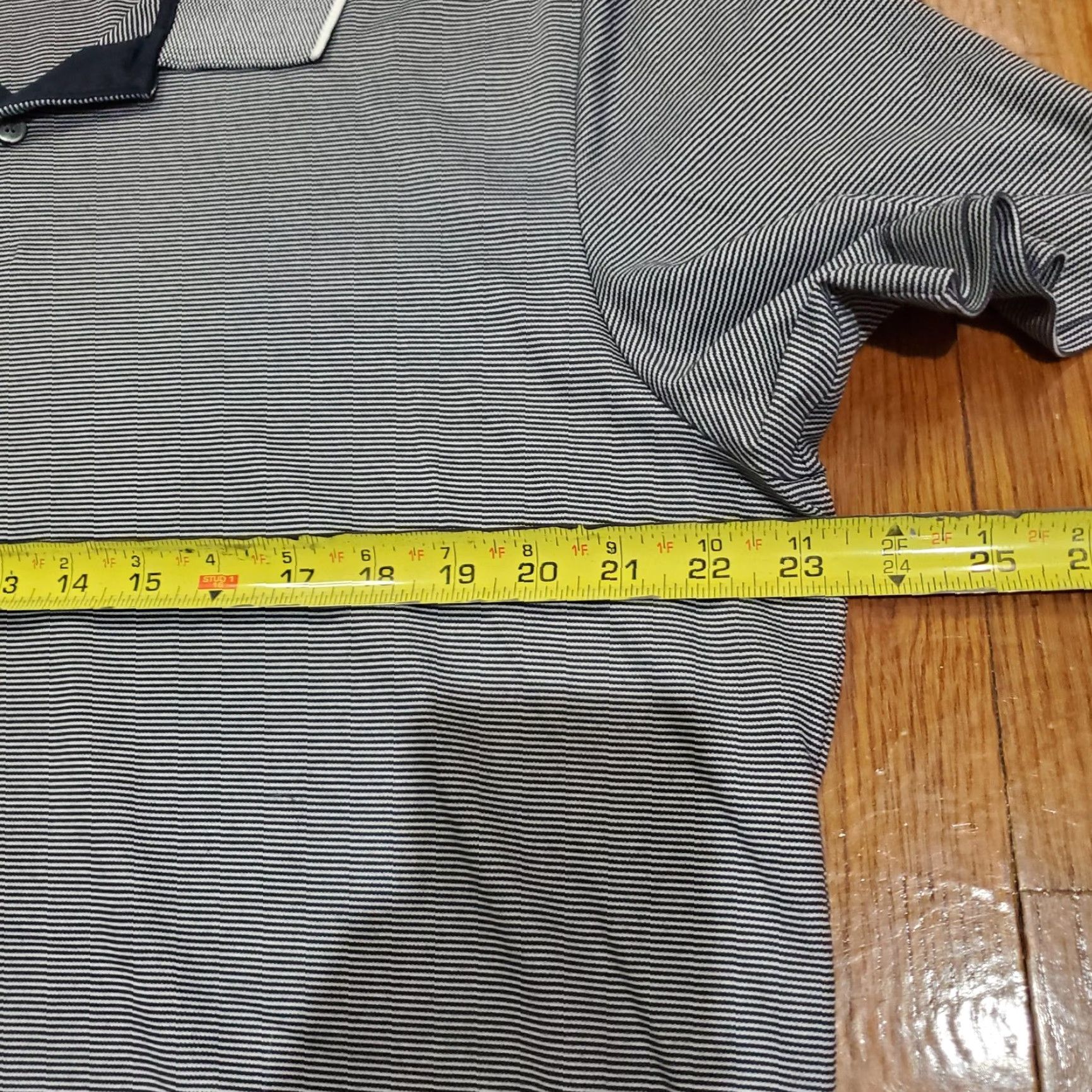 Theory Theory Polo Shirt Mens 2XL Stripe Short Sleeve Pima Cotton Gray Polo Mens 2XL Size US XXL / EU 58 / 5 - 6 Thumbnail