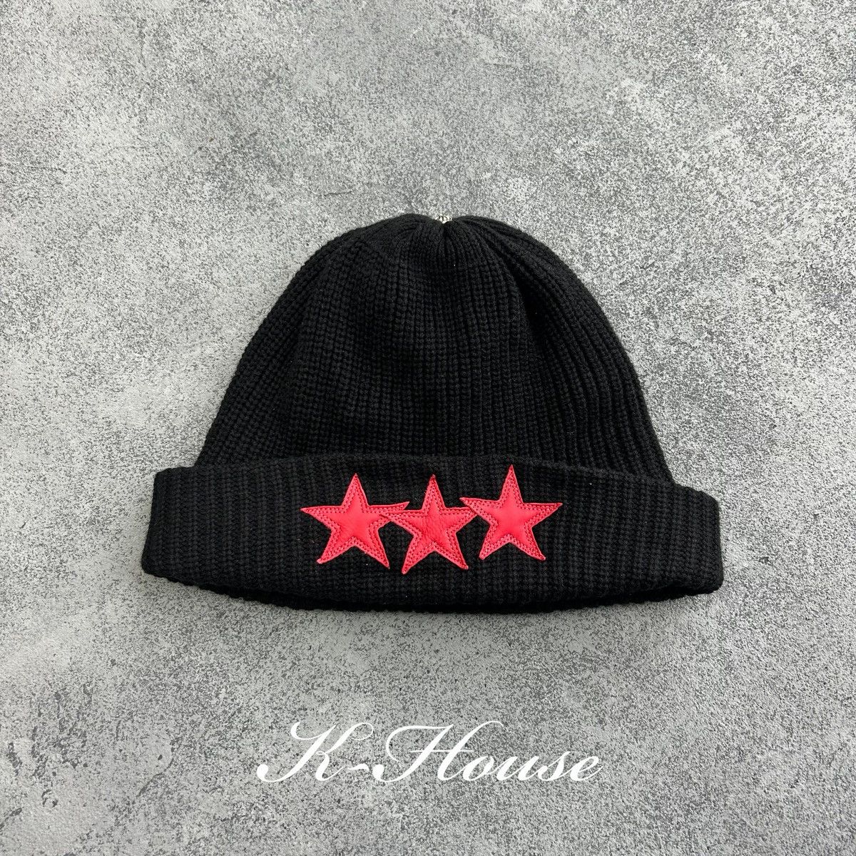 Chrome Hearts Chrome Hearts Red Star Patches Beanie Size ONE SIZE - 1 Thumbnail