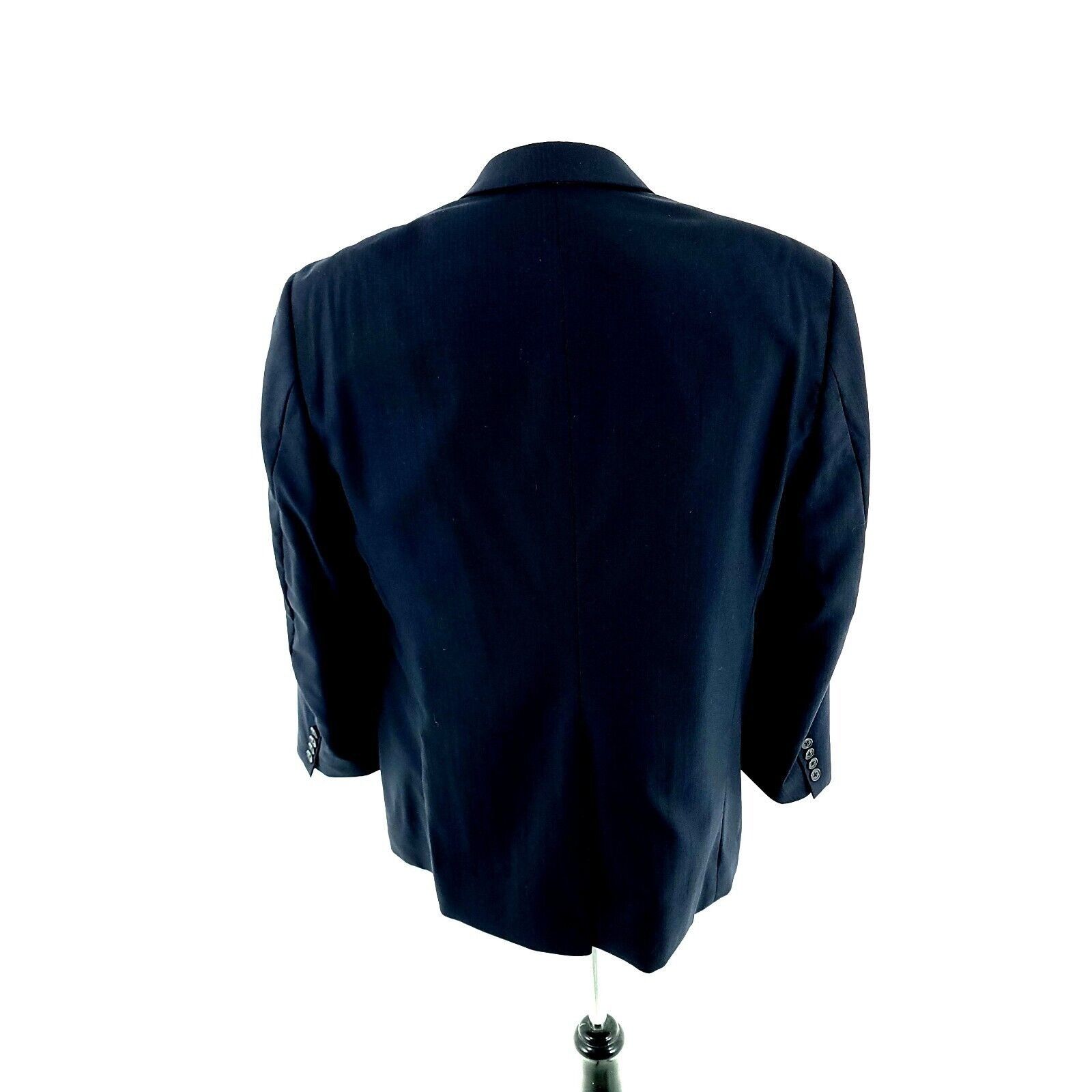 Stafford Stafford Wool 2 Button Suit Jacket 40S Blue Herringbone Size 40S - 5 Thumbnail