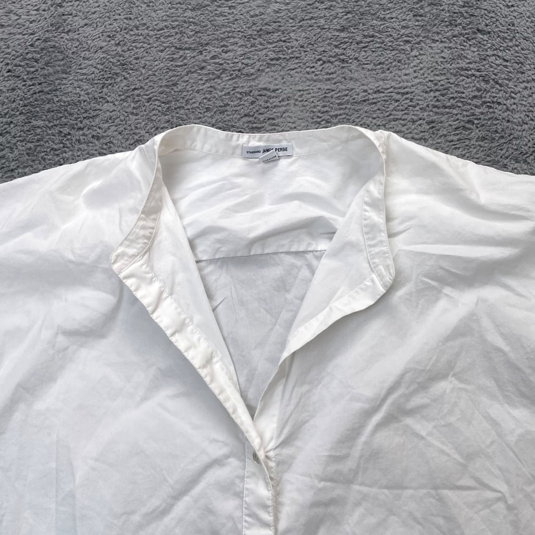 James Perse James Perse Shirt Womens 2 White Long Cotton Button Front Side Slit Regular Fit Casual Sleeve-Btn Front-White Size XS / US 0-2 / IT 36-38 - 5 Thumbnail