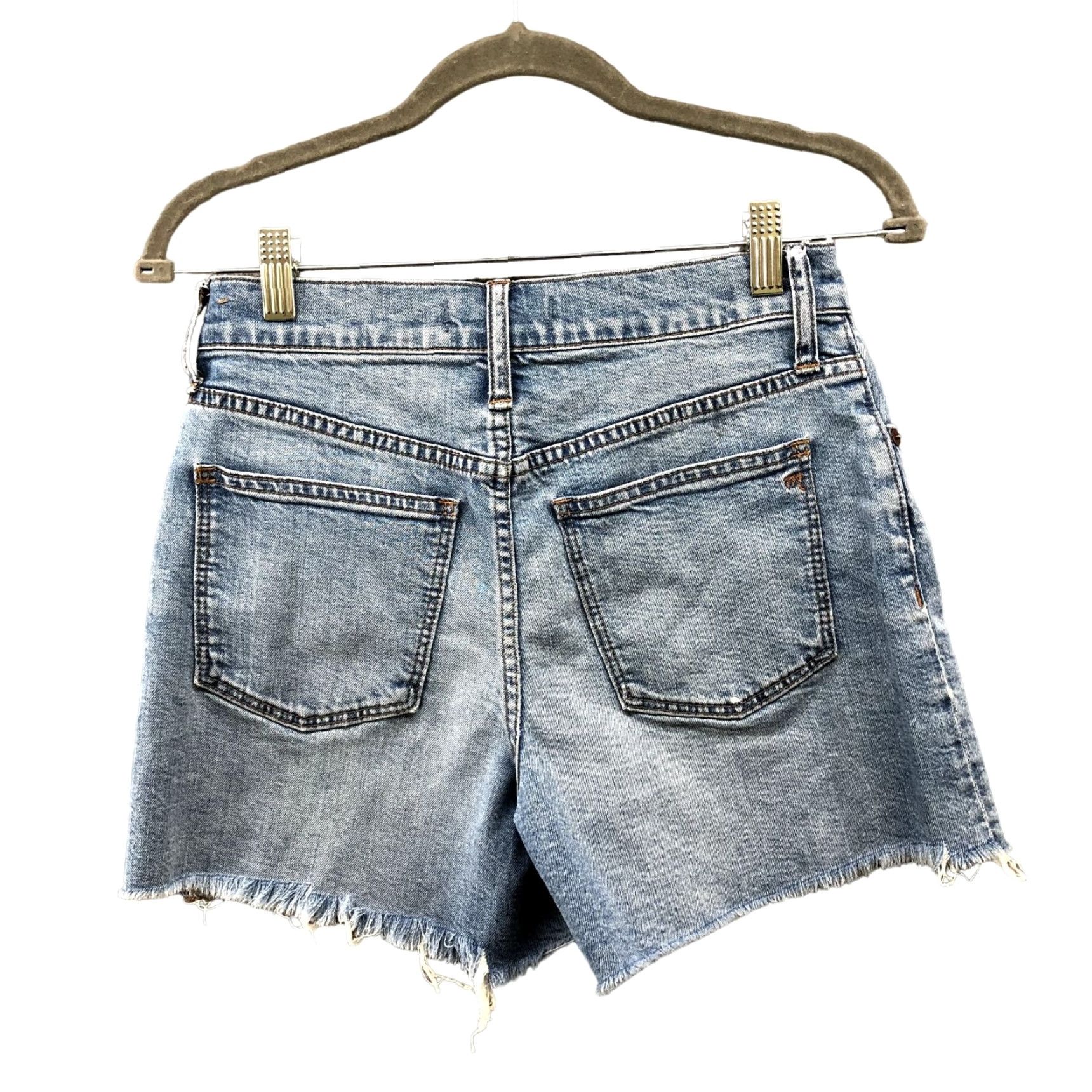 Madewell Madewell High Rise Denim Shorts Womens 25 Blue Exposed Button Fly Stretch Cut-Off Shorts Denim Slim 5-Pocket Womens Size 42" / US 20 - 2 Thumbnail
