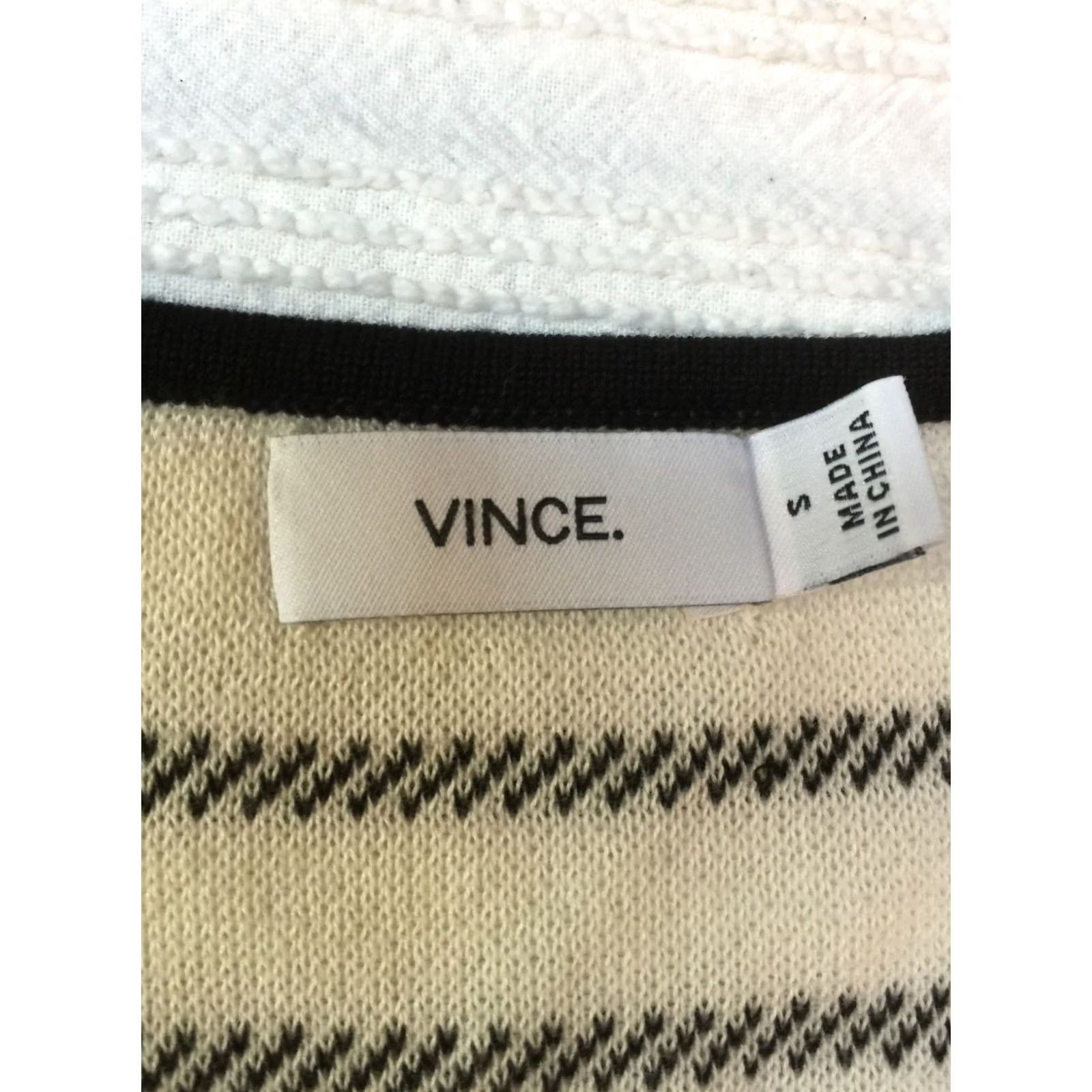 Vince Vince Womens White Gray Striped Cotton Knit Tank Top Small Scoop Neck Sleeveless Size S / US 4 / IT 40 - 3 Thumbnail