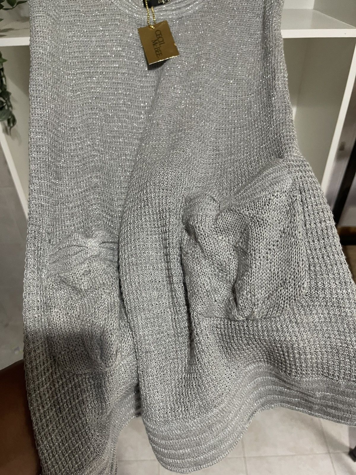 Japanese Brand Cecil McBee Knit Sleeveless Glitter Size M / US 6-8 / IT 42-44 - 3 Thumbnail