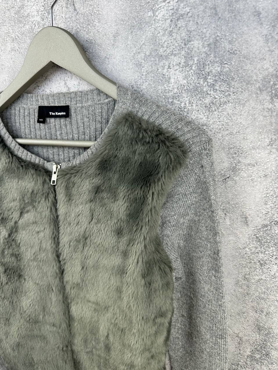 The Kooples The Kooples Wool Blend Faux Fur Panel Full Zip Cardigan Swt Size XS / US 0-2 / IT 36-38 - 5 Thumbnail