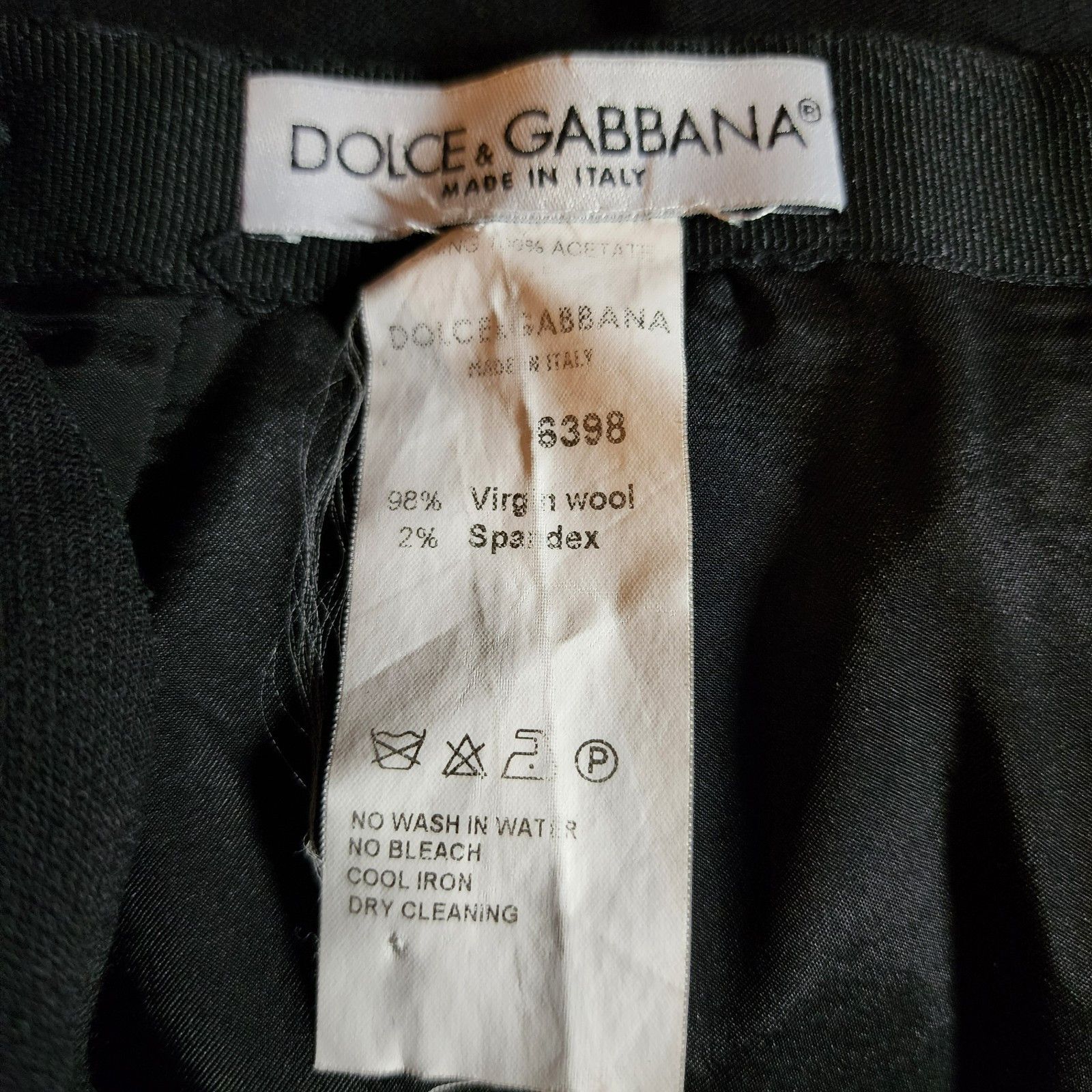 Dolce & Gabbana Dolce & Gabbana Skirt M Black Zip Acetate Wool Blend Size 30" / US 8 / IT 44 - 2 Thumbnail