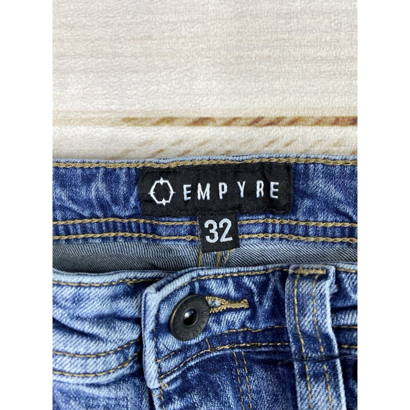 Empyre Empyre Jeans Mens 32 Skinny Leg Distressed Holes Stretch Denim Skater Grunge Jeans Size US 32 / EU 48 - 3 Thumbnail