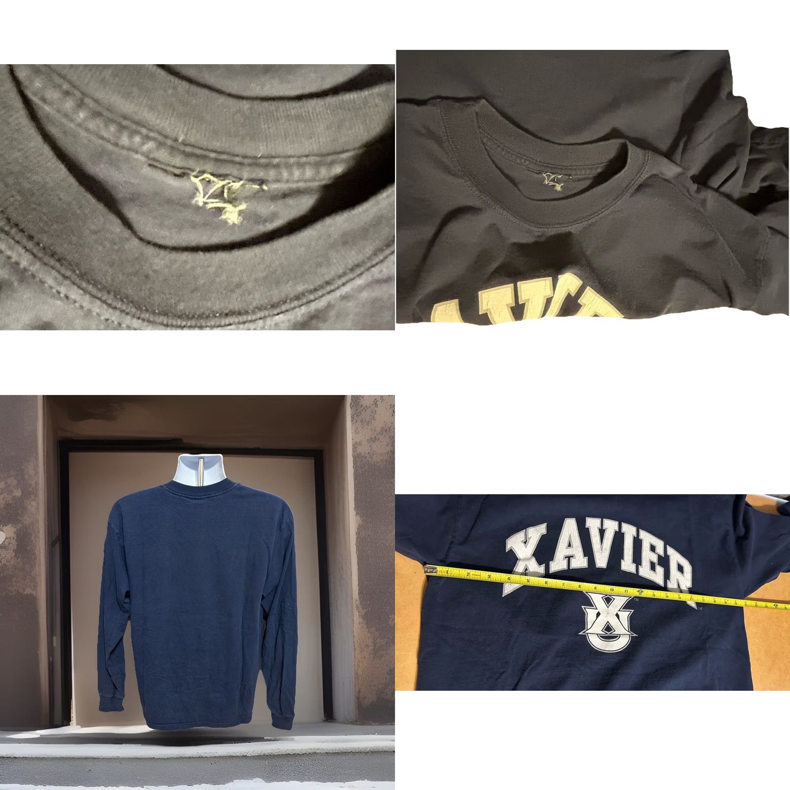 Spell VINTAGE Xavier University Long Sleeve Pullover Men Large Navy Blue White Logo Crew Neck 2000s Xavier University Theme Mens Size US L / EU 52-54 / 3 - 9 Thumbnail