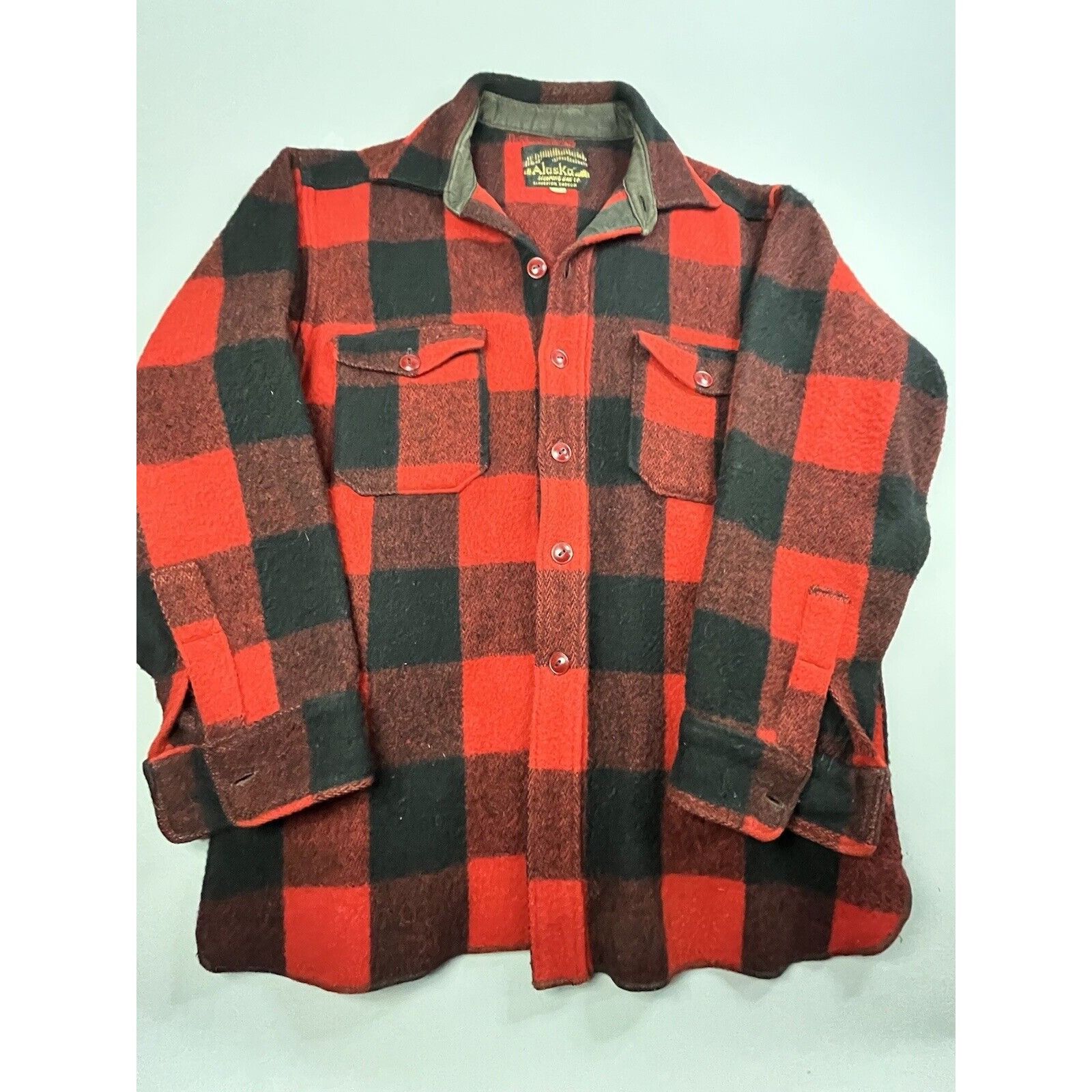 Alaska Sleeping Bag Heavy Plaid Jacket Mackinaw Red