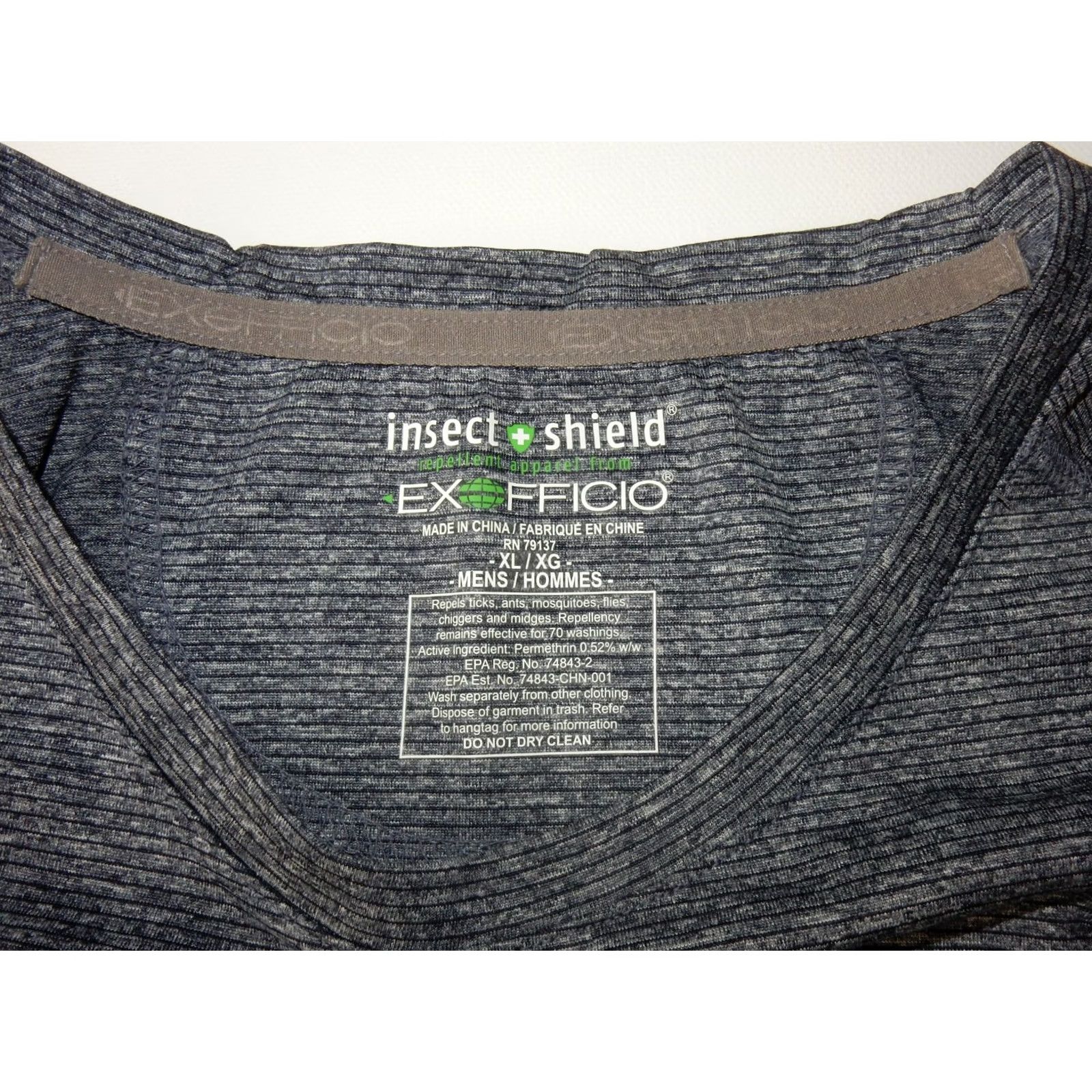 ExOfficio ExOfficio T-Shirt Men XL Insect Shield Long Sleeve Blue Shirt Mens XL Activewear Size US XL / EU 56 / 4 - 3 Thumbnail