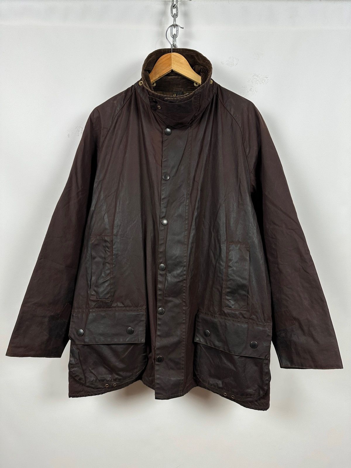 Barbour Vintage Barbour Beaufort Brown Waxed Jacket/Warm Pile Lining Size US XXL / EU 58 / 5 - 2 Thumbnail